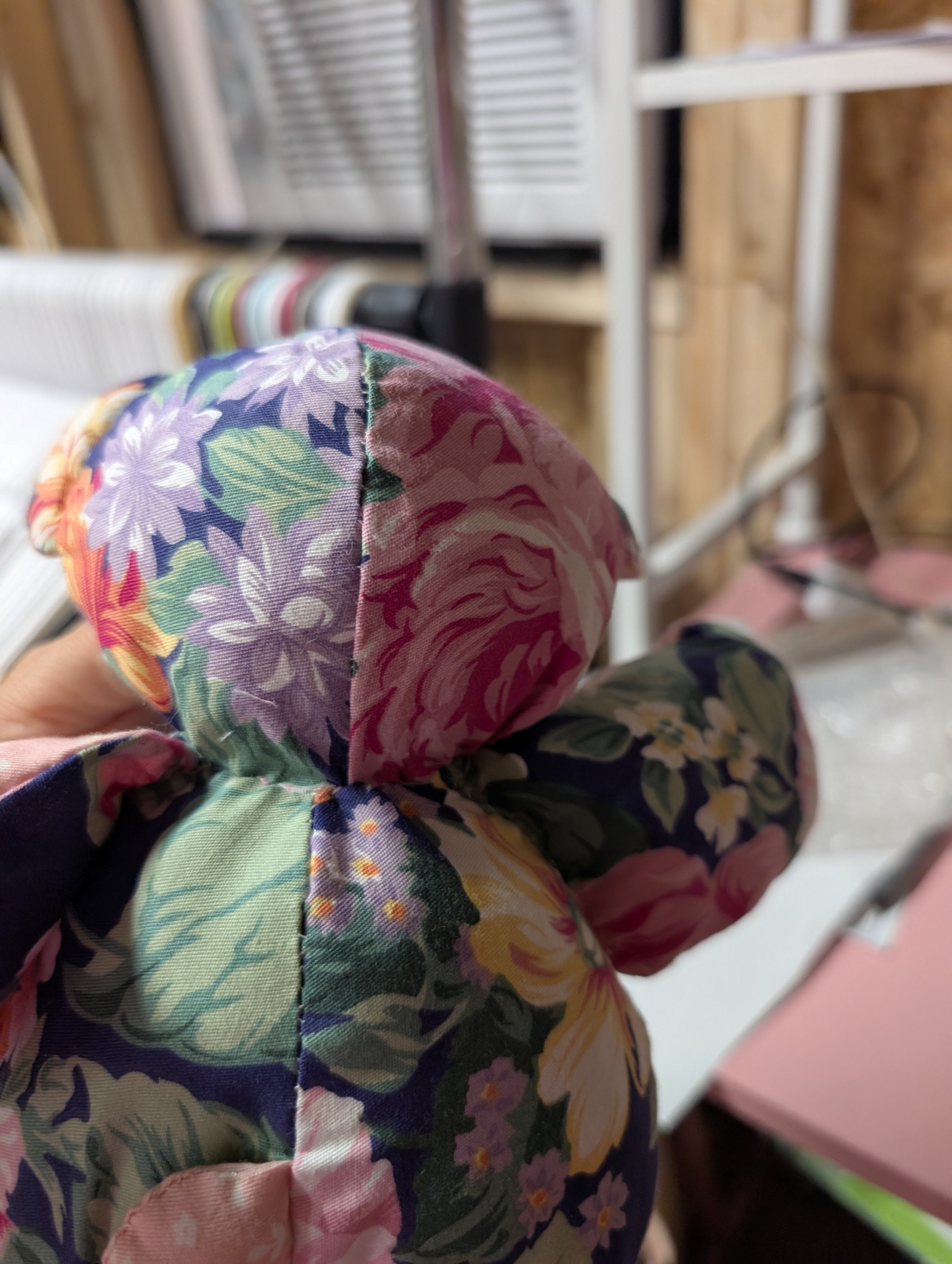Floral Patchwork Teddy Bear Plush Toy - Image 1