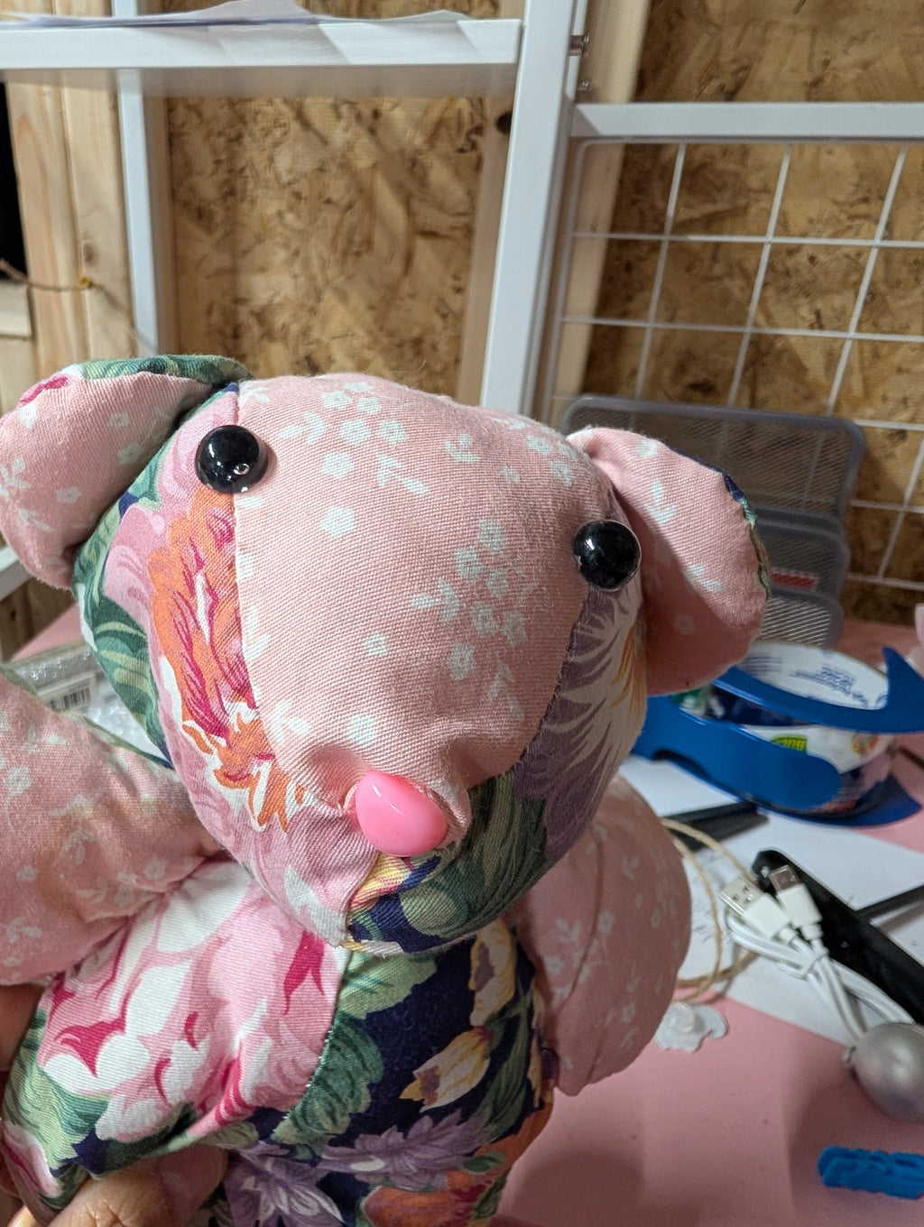 Floral Patchwork Teddy Bear Plush Toy - Image 3