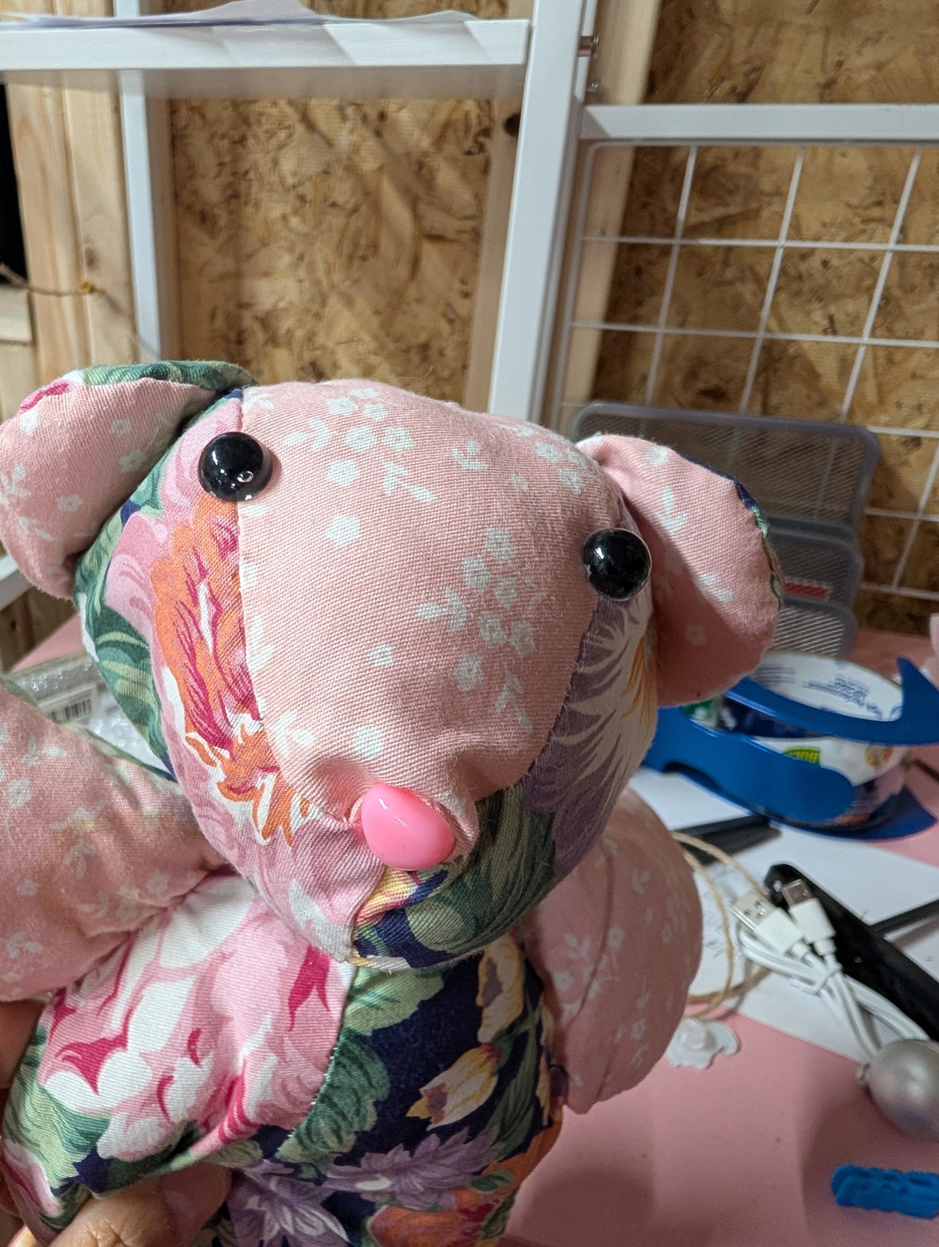 Floral Patchwork Teddy Bear Plush Toy - Image 3