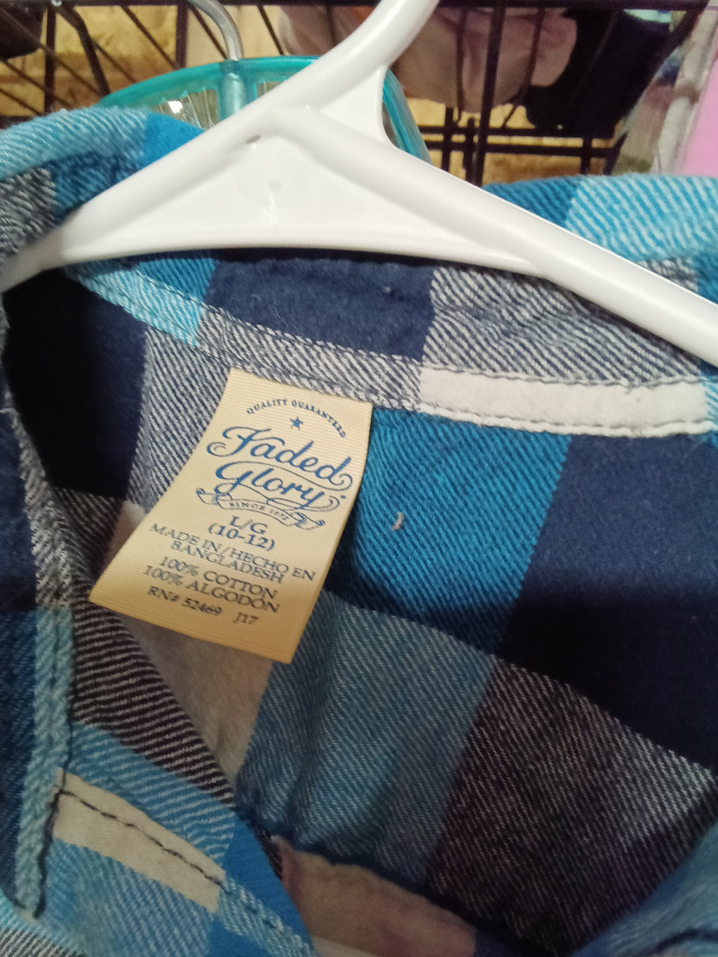 Jaded Glory Boys Plaid Flannel Shirt Size 16/18 - Image 3