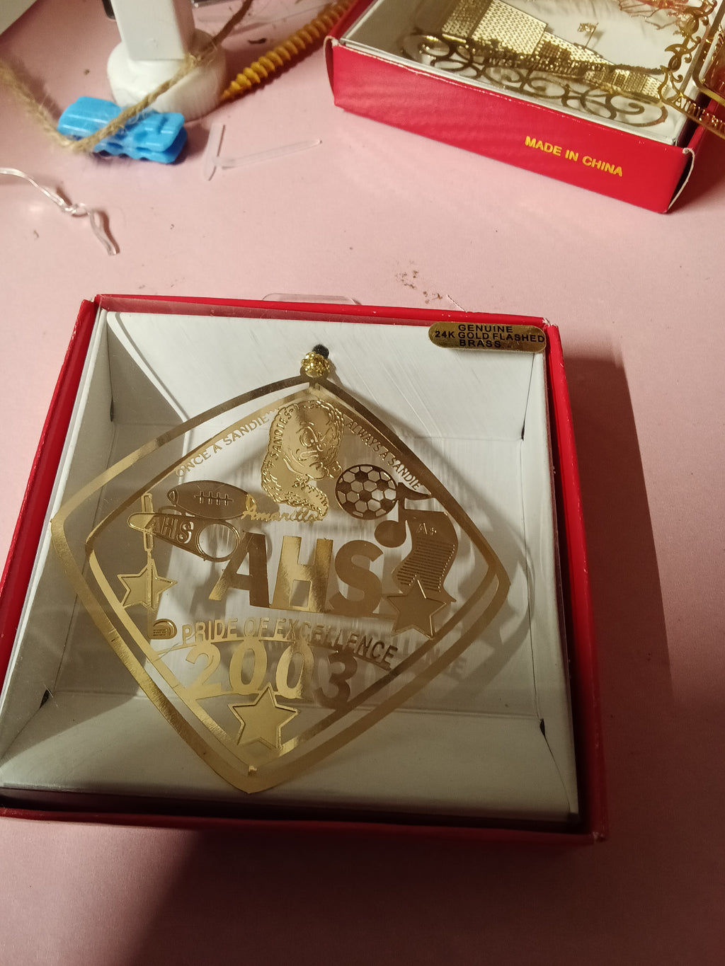 Jackson Pacific 2003 AHS Ornament 24K Gold Flashed Brass - Image 3