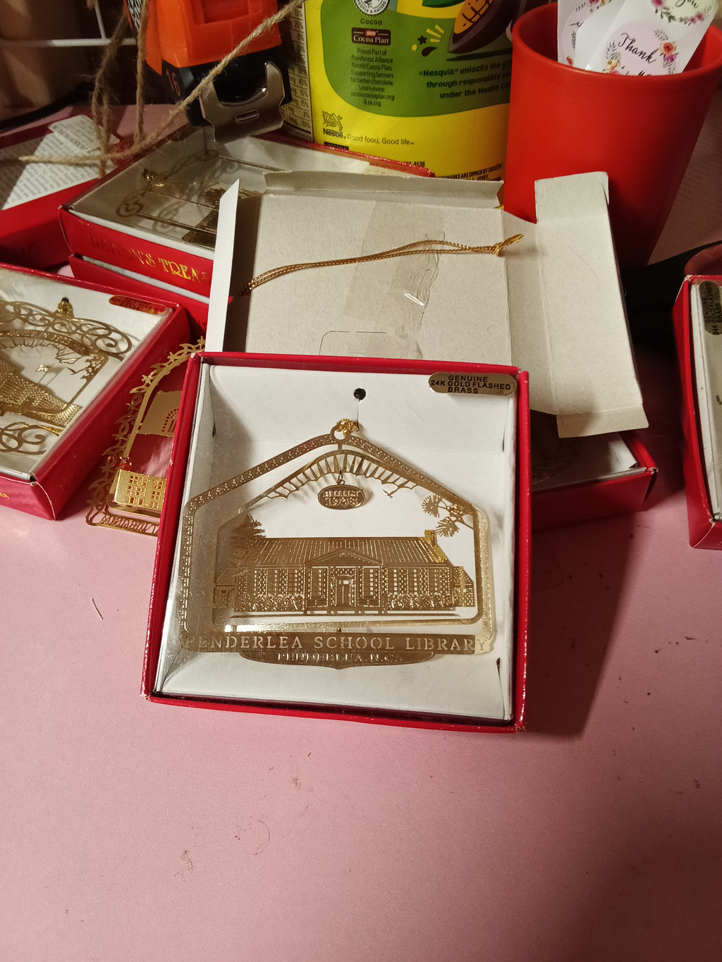 Jackson Pacific 24K Gold Plated Ornament Enderlea School Library - Image 1