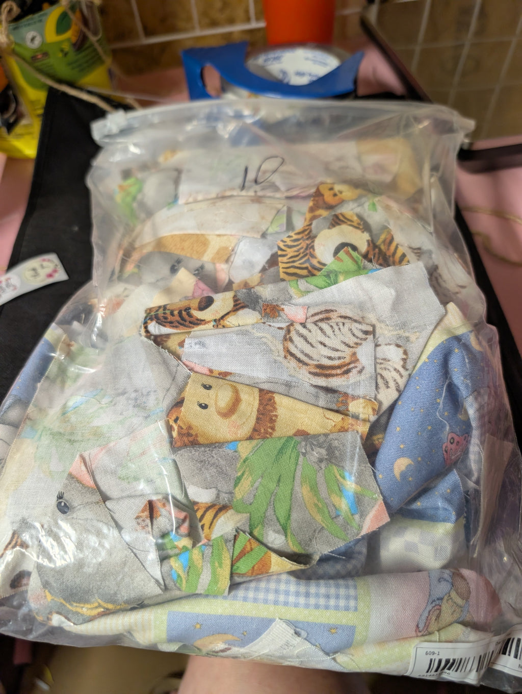 Animal Print Fabric Scraps for Quilting and Crafts - Image 1