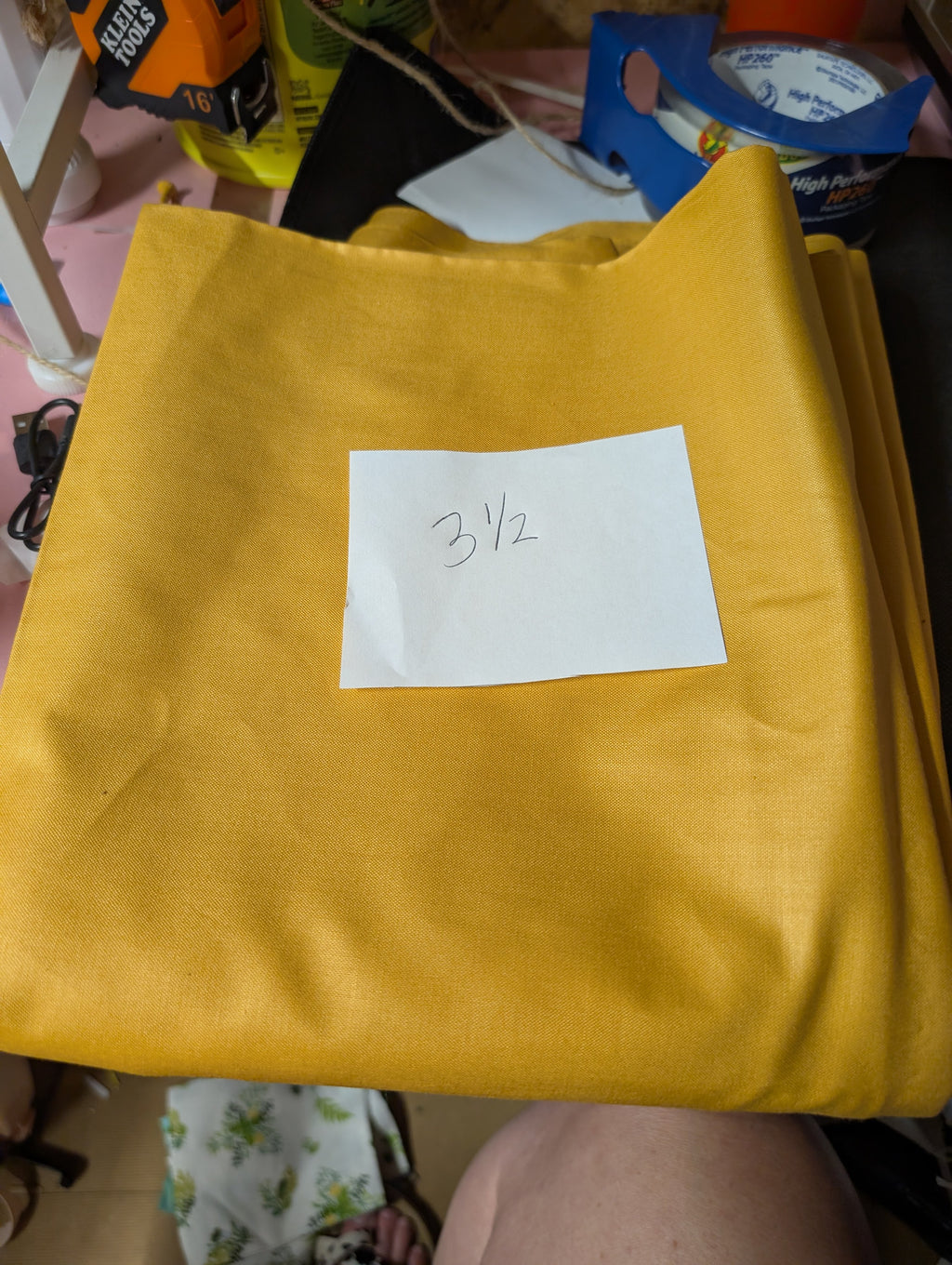 Yellow Fabric 3.5 Yards - Image 1