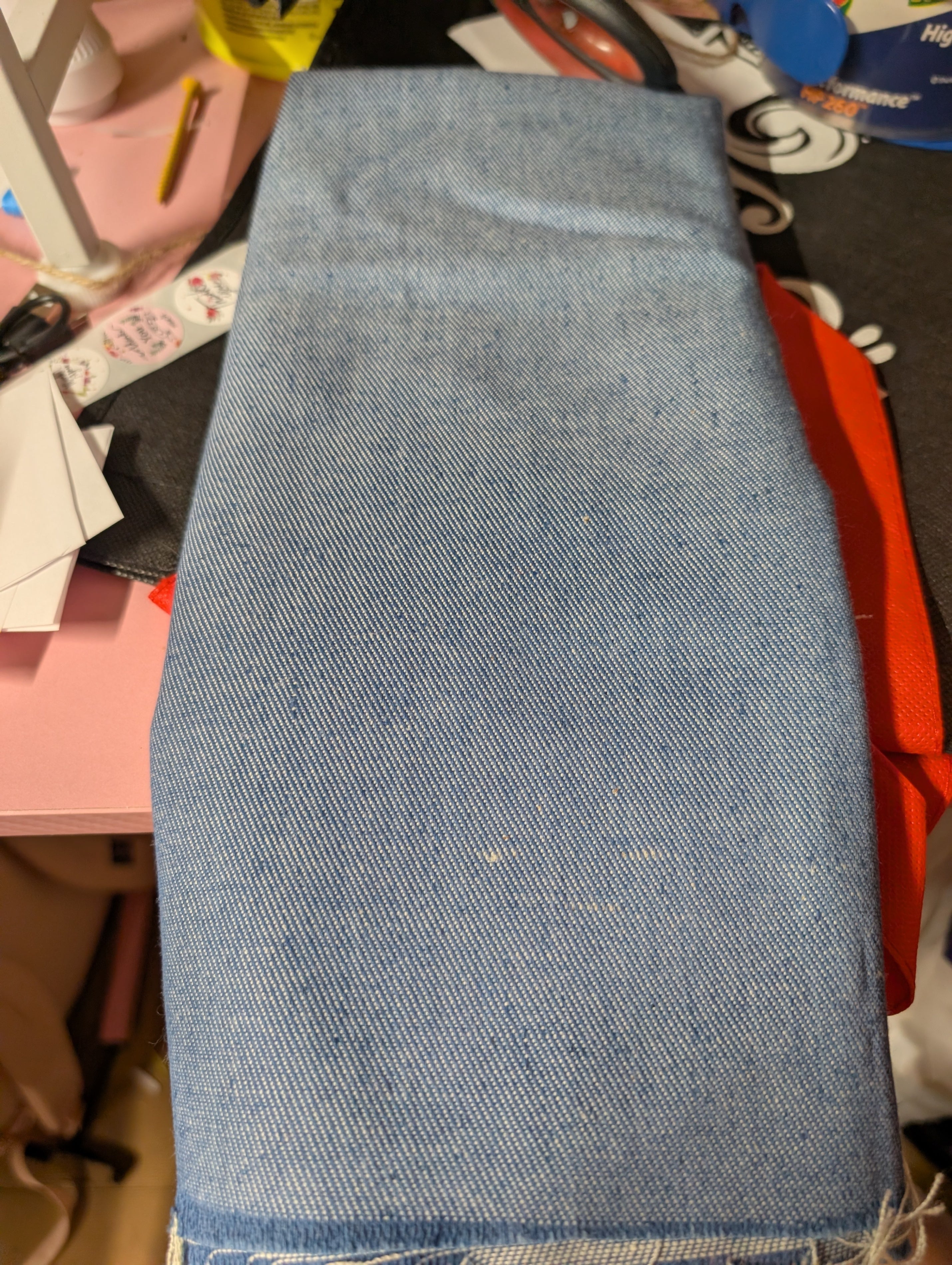 Denim Fabric Material Blue - Image 1