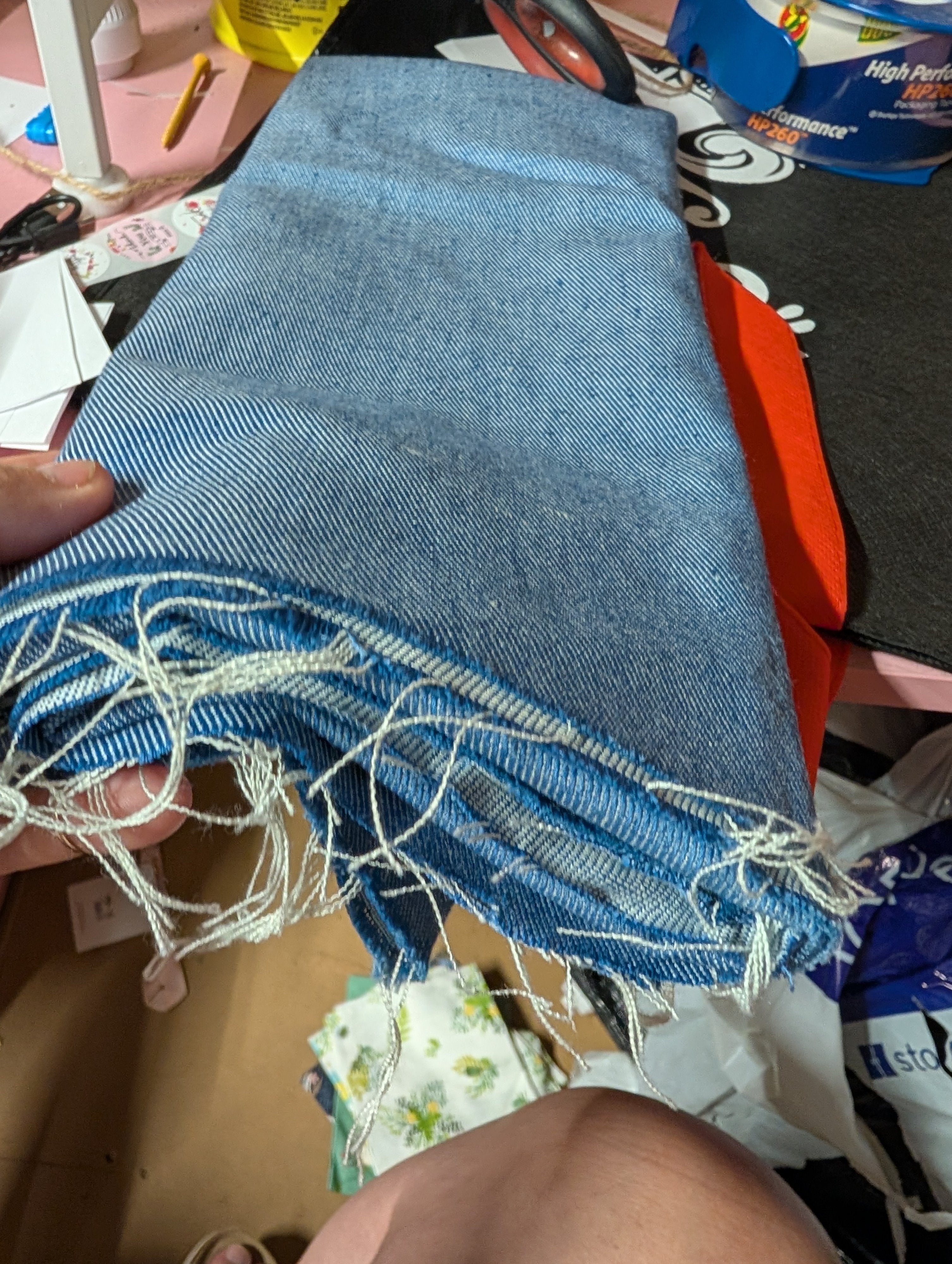 Denim Fabric Material Blue - Image 2