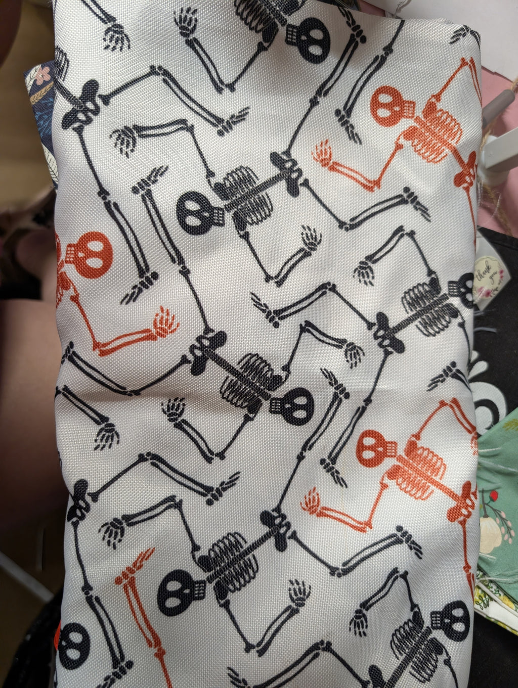 Skeleton Pattern Fabric Halloween Theme - Image 1