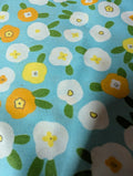 Floral Fabric Square with Blue Background fat quarter - Image 1