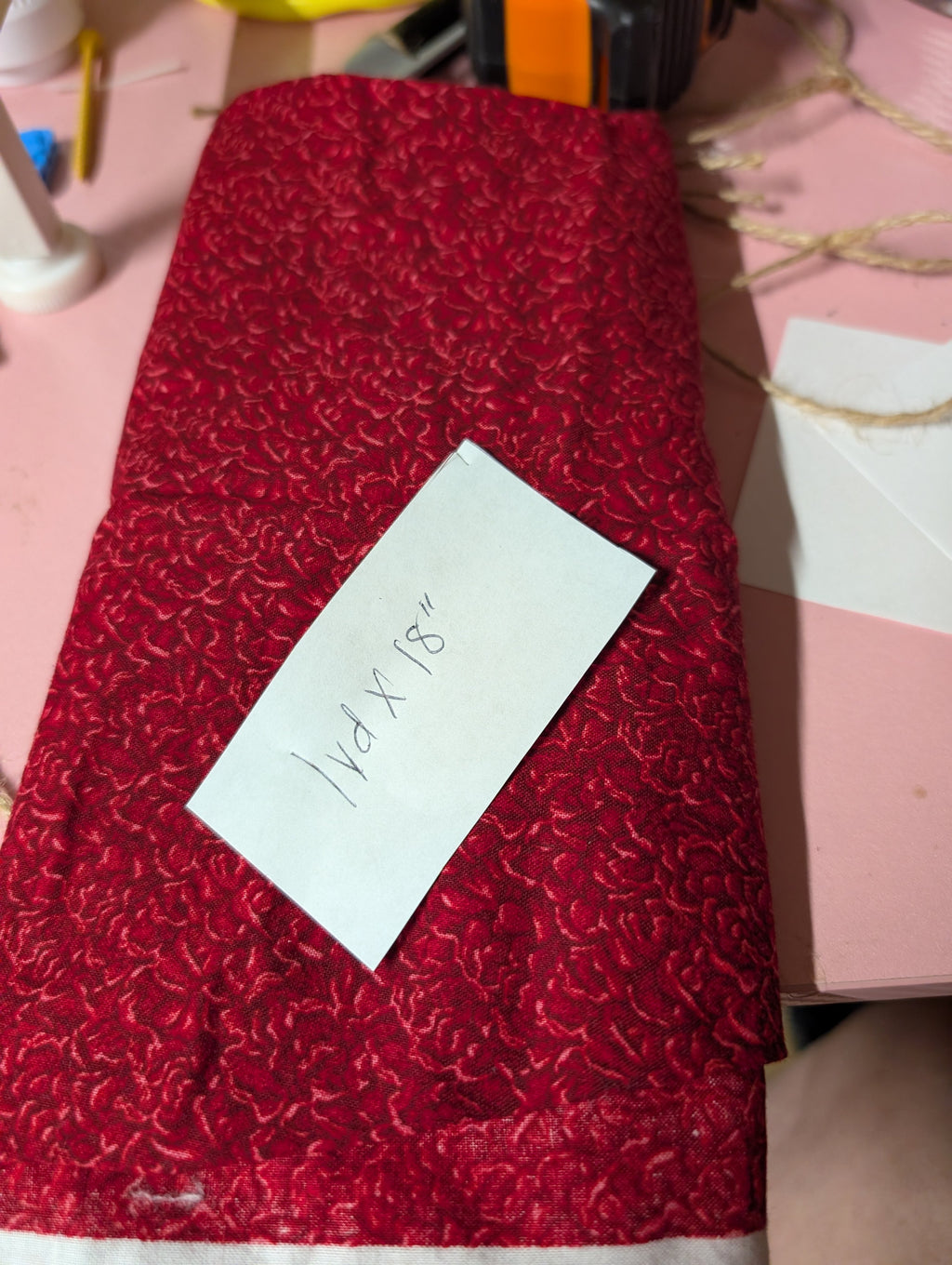 Red Quilting Fabric 1 Yard x 18 Inches - Image 1