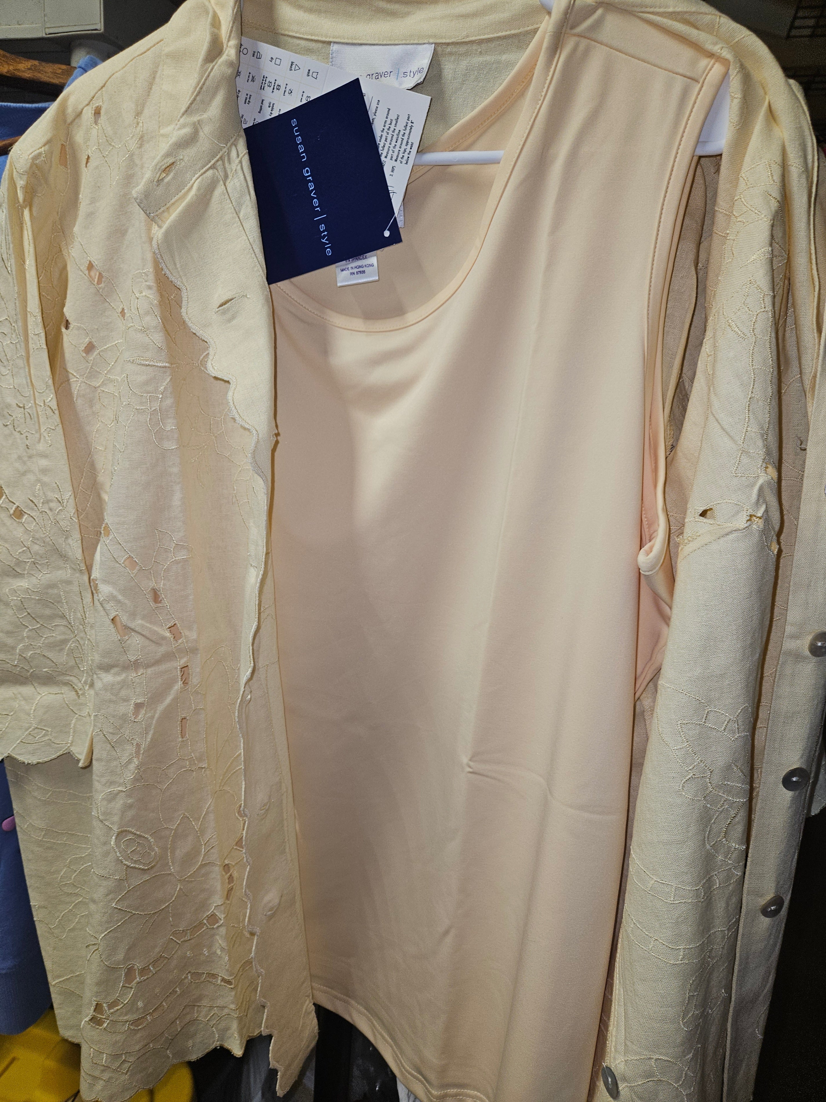 Susan Graver Style Two-Piece Set with Embroidered Jacket - Image 1