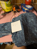 Blue Paisley Fabric with Measurements - Image 1