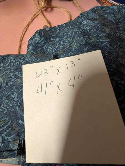 Blue Paisley Fabric with Measurements - Image 2