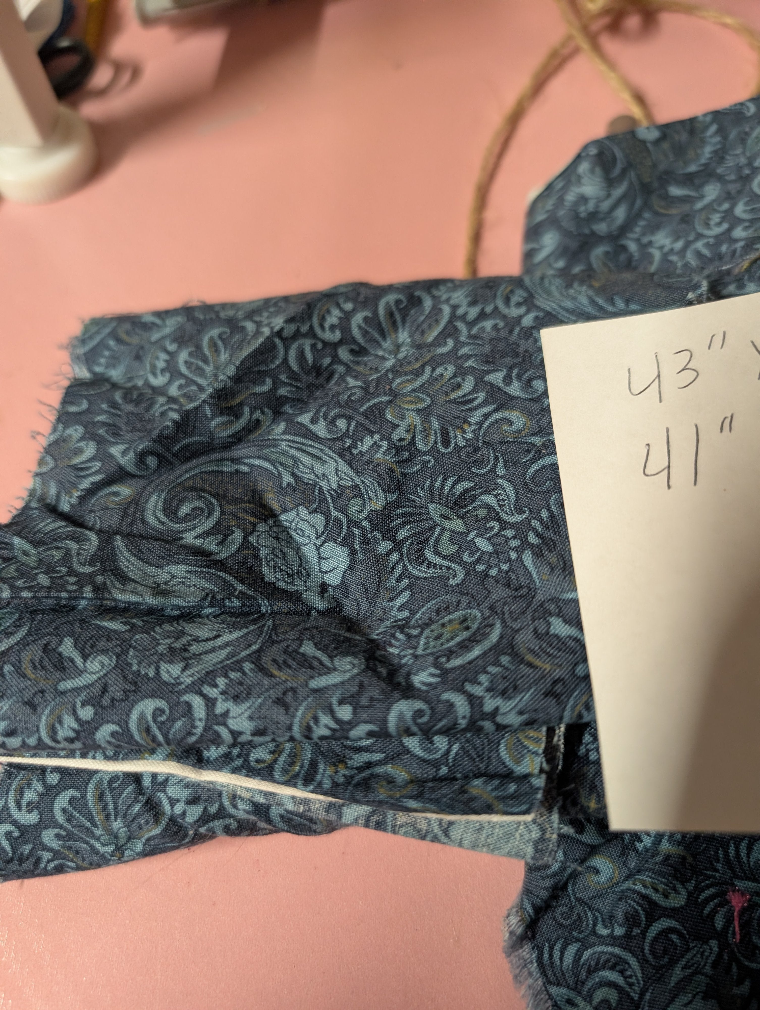 Blue Paisley Fabric with Measurements - Image 4