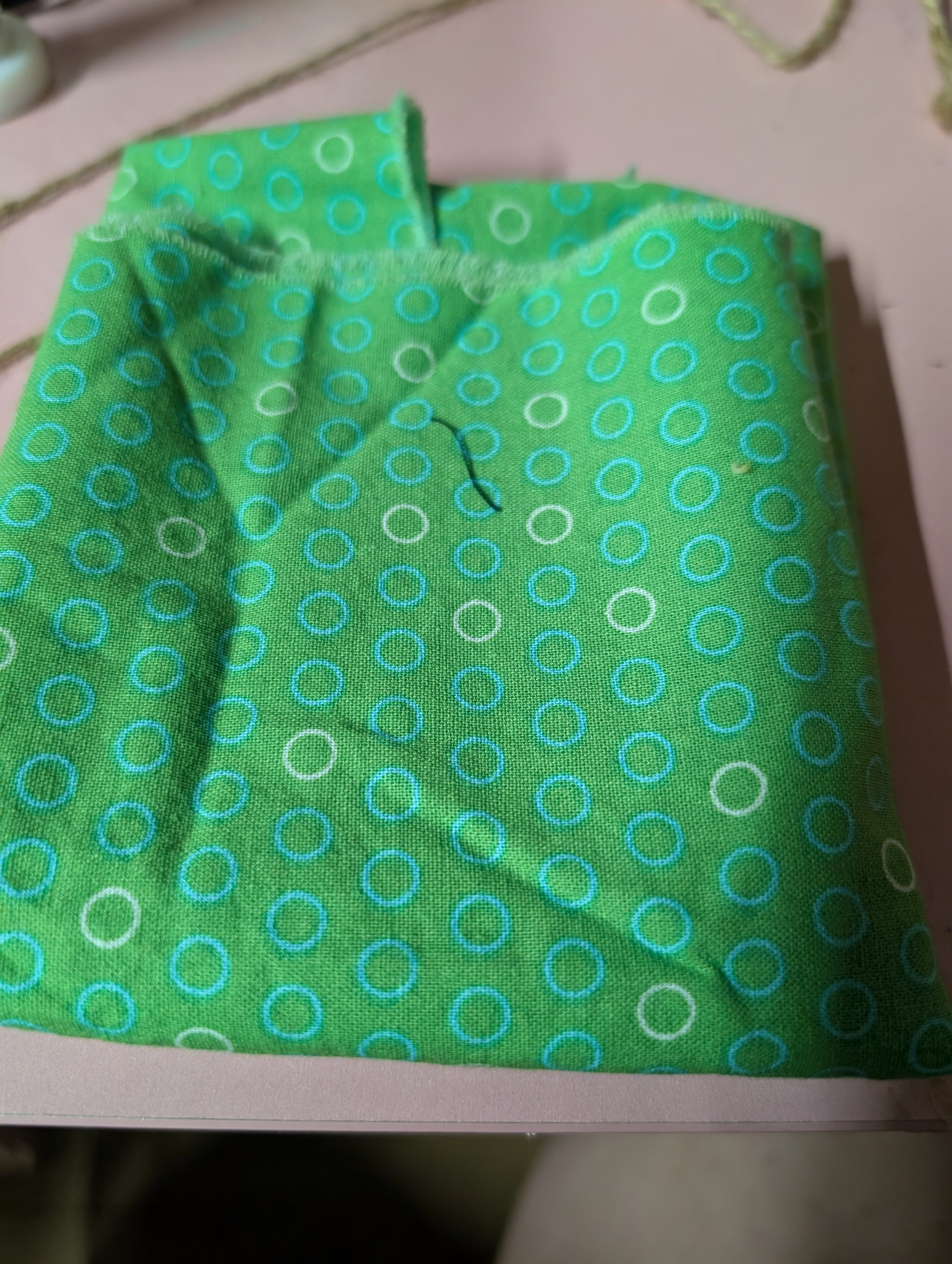 Green Polka Dot Fabric 24x18 Inches - Image 3