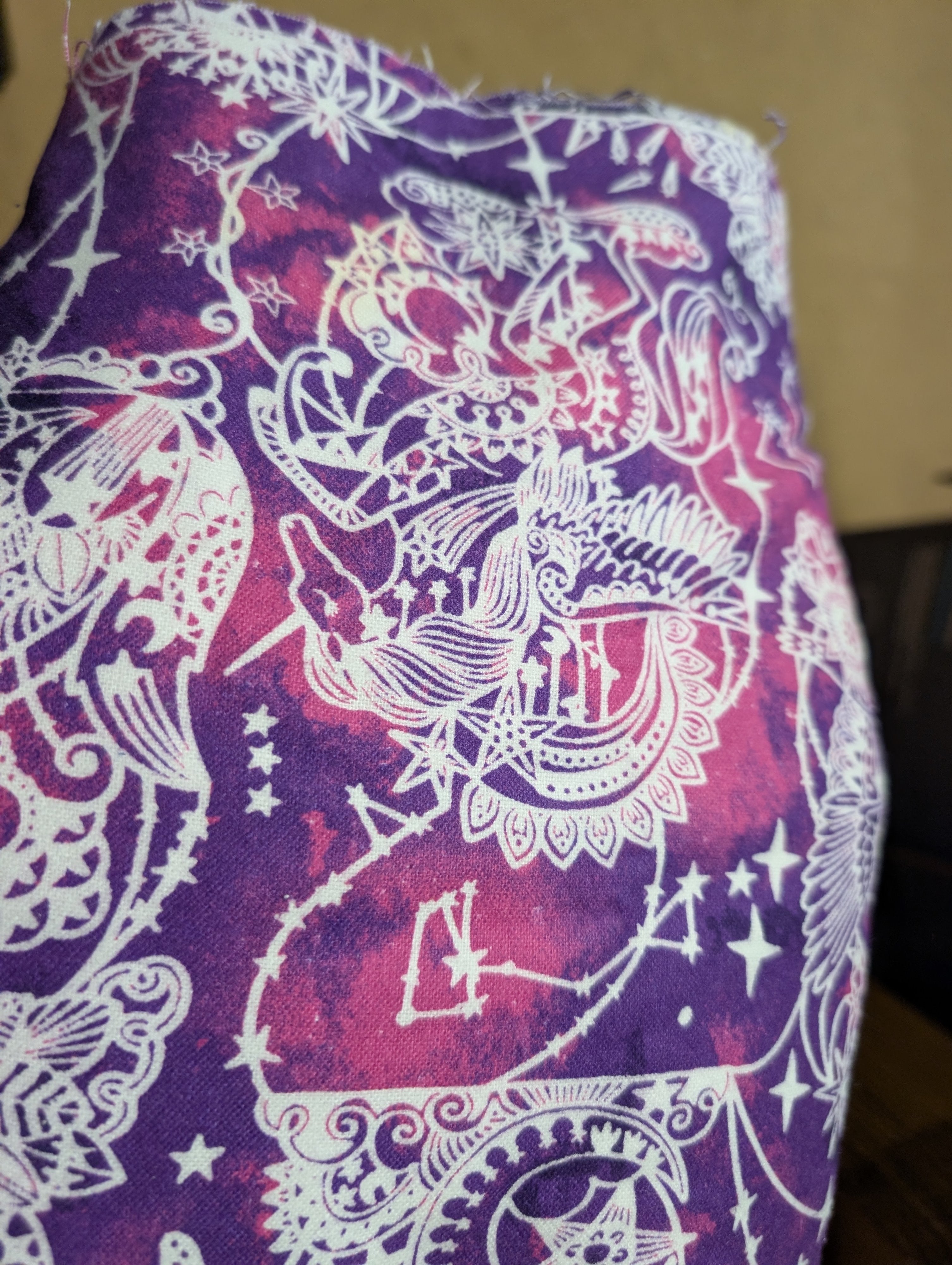 Purple and White Celestial Pattern baby flannel Fabric 3yard - Image 1