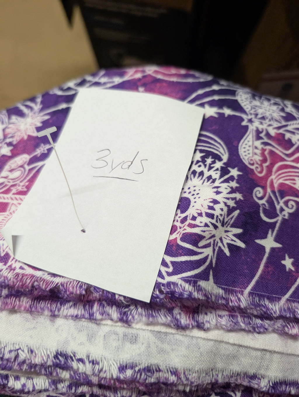 Purple and White Celestial Pattern baby flannel Fabric 3yard - Image 4