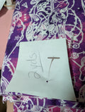 Purple and White Patterned Fabric 2 Yards - Image 1