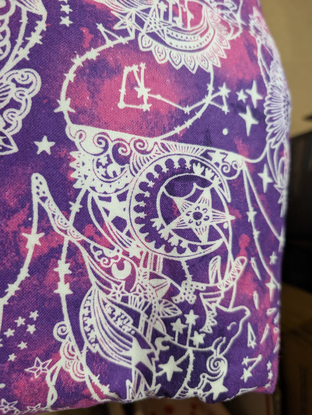 Purple and White Patterned Fabric 2 Yards - Image 3