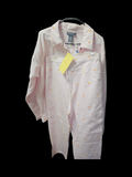 Denim & Co. Pink Floral Embroidered 2-Piece Set Size XL - Image 1