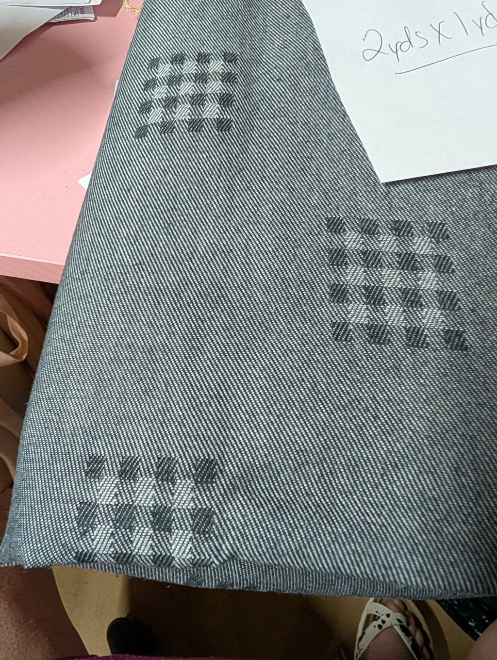 Geometric Patterned Denim Fabric 2yds x 1yd - Image 2