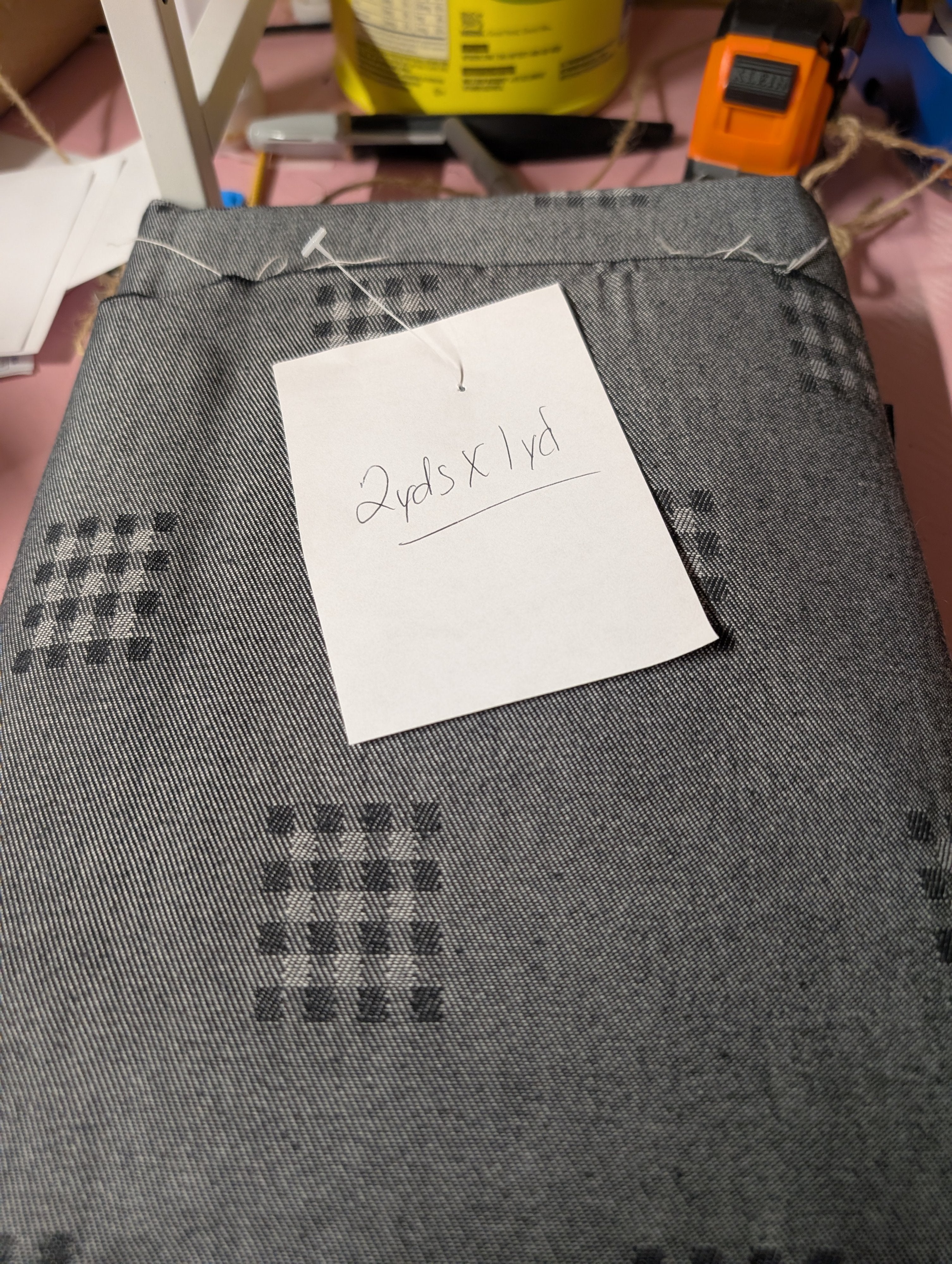 Geometric Patterned Denim Fabric 2yds x 1yd - Image 3