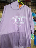 Purple Graphic Short Sleeve Shirt with Hood - Image 1
