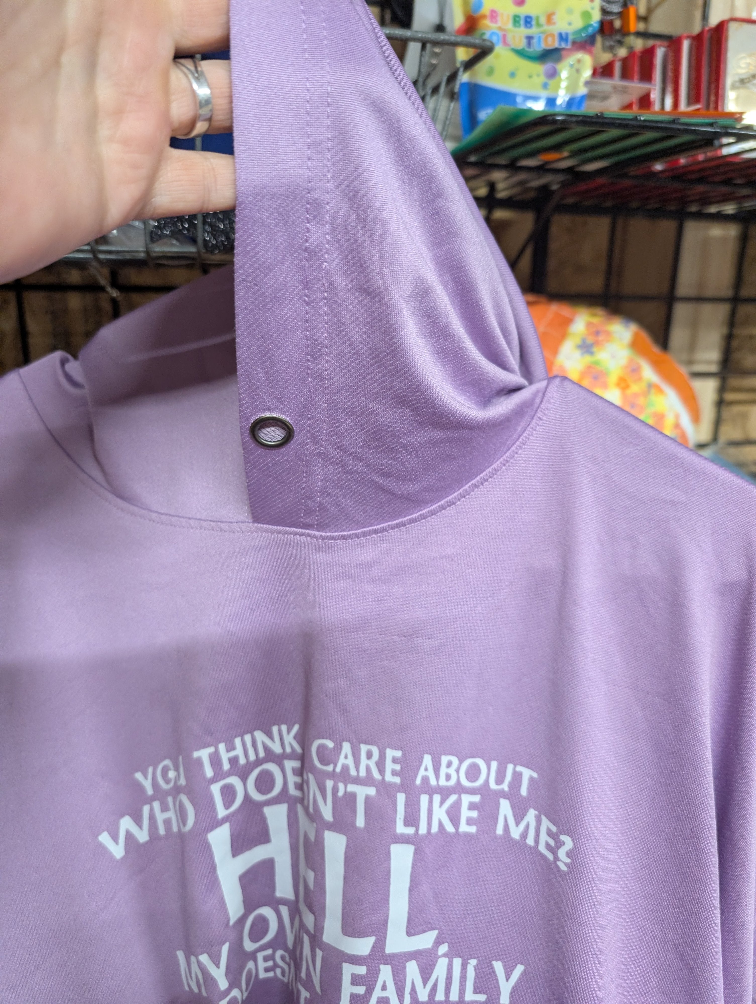 Purple Graphic Short Sleeve Shirt with Hood - Image 3
