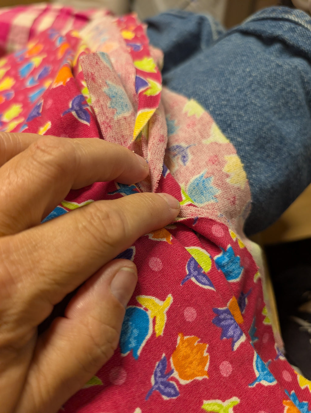 Floral Patterned T- Shirt Fabric 2 Yards - Image 3