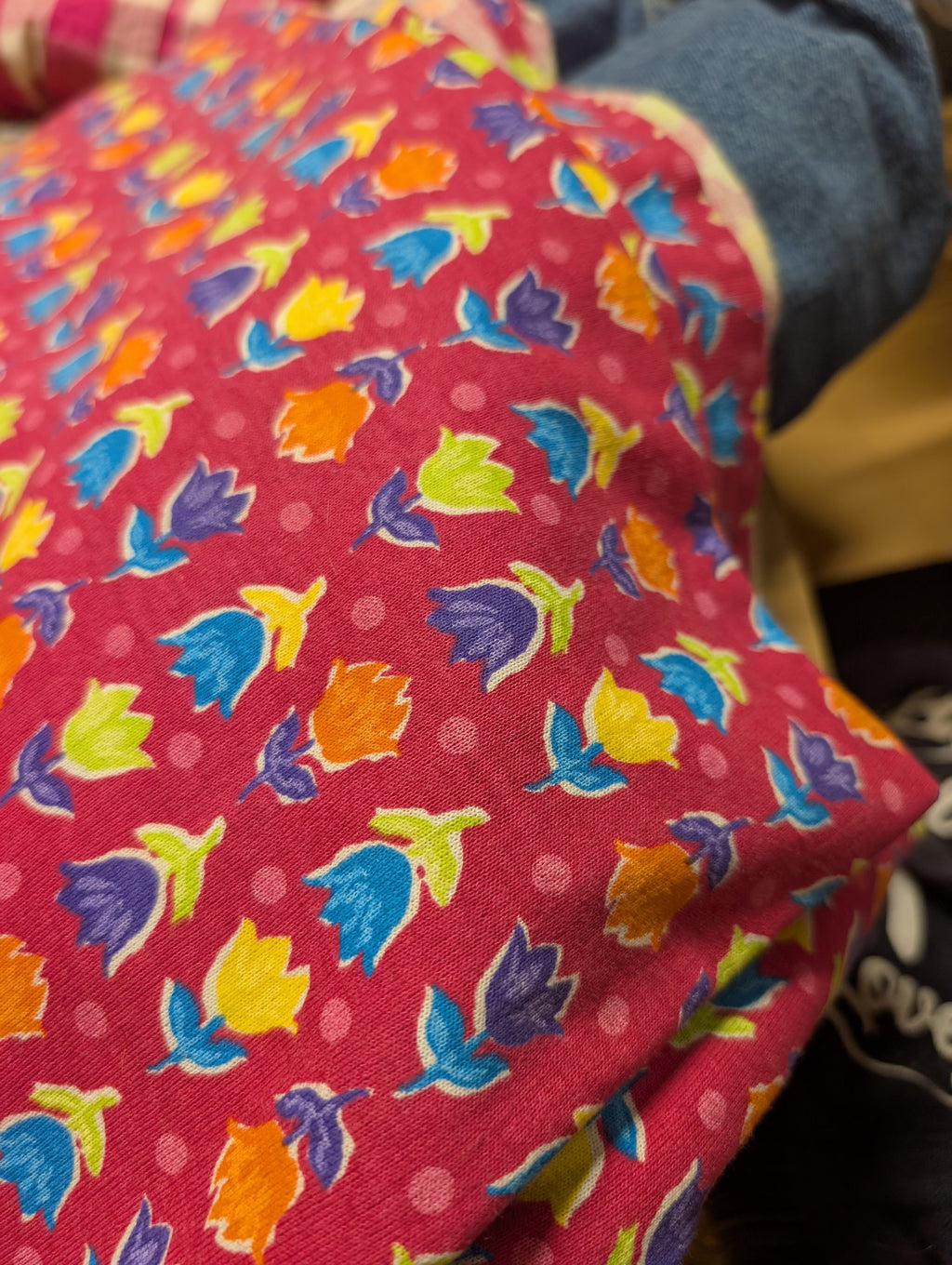 Floral Patterned T- Shirt Fabric 2 Yards - Image 4