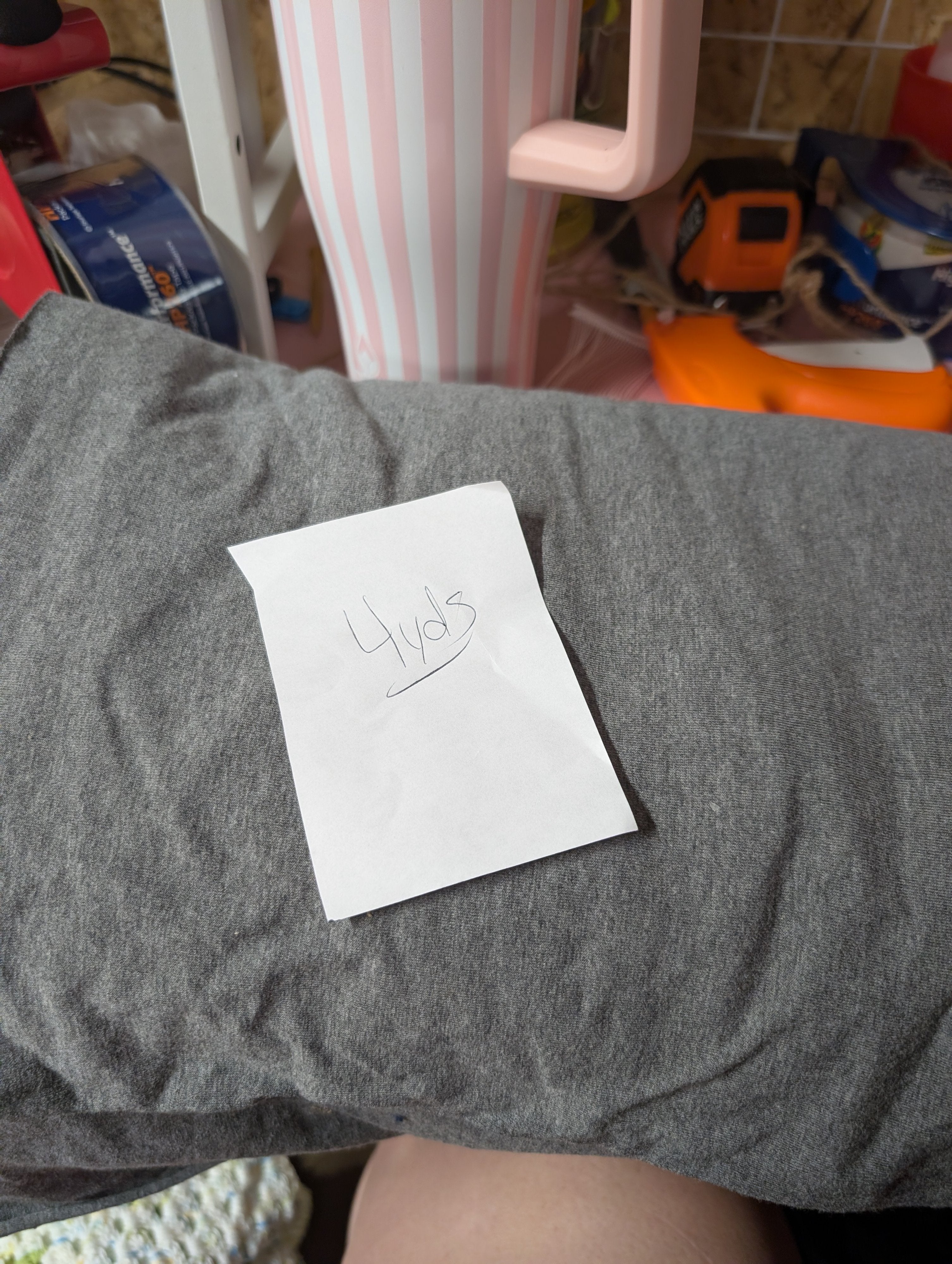 Gray T-shirt fabric 4 yds - Image 3