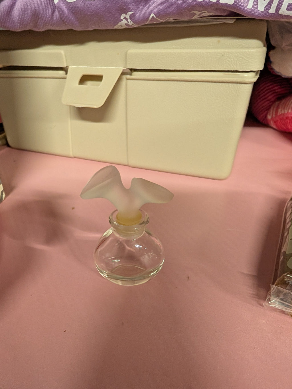 Vintage Glass Perfume Bottle with Frosted Glass Stopper - Image 2