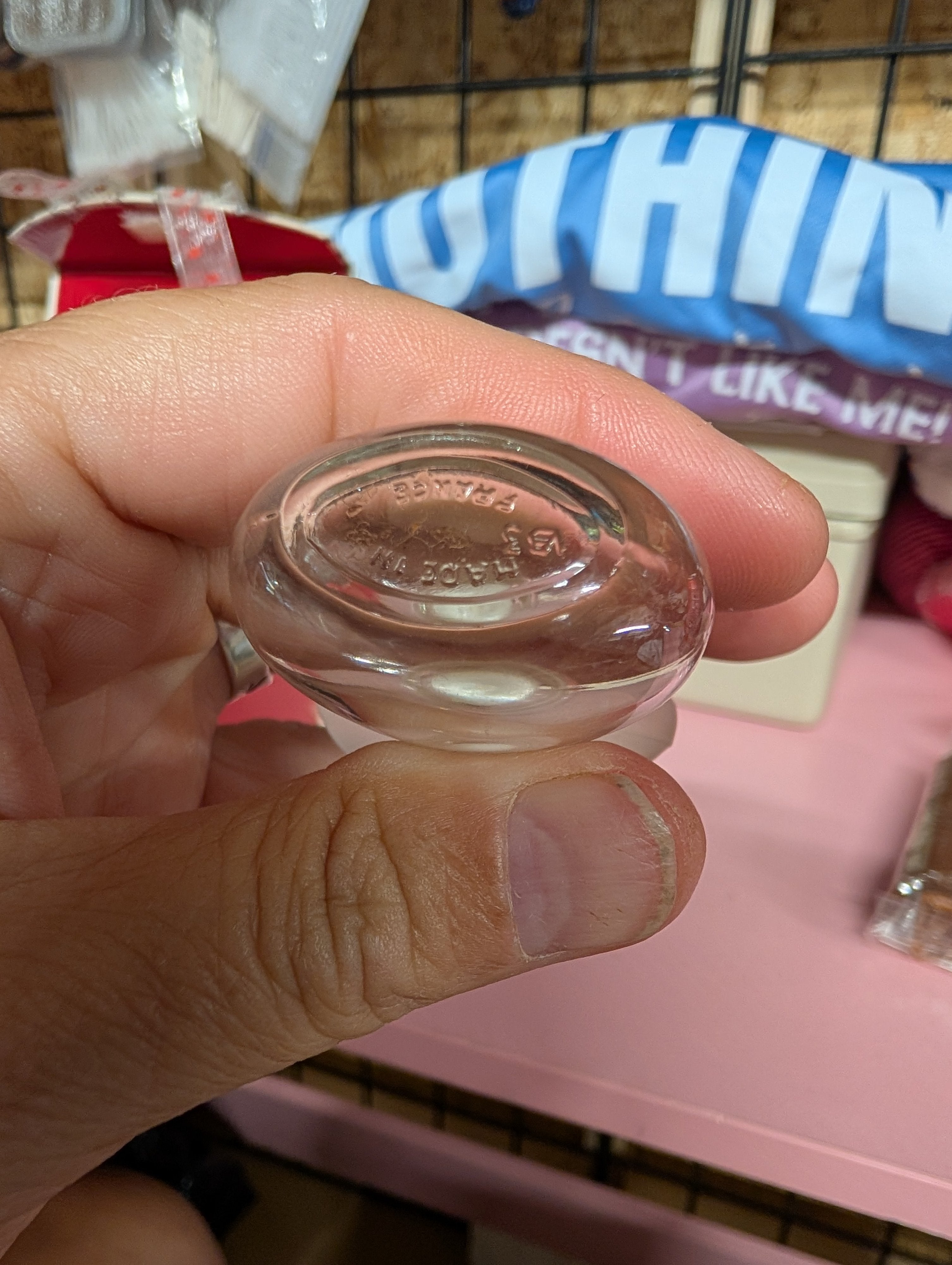 Vintage Glass Perfume Bottle with Frosted Glass Stopper - Image 3