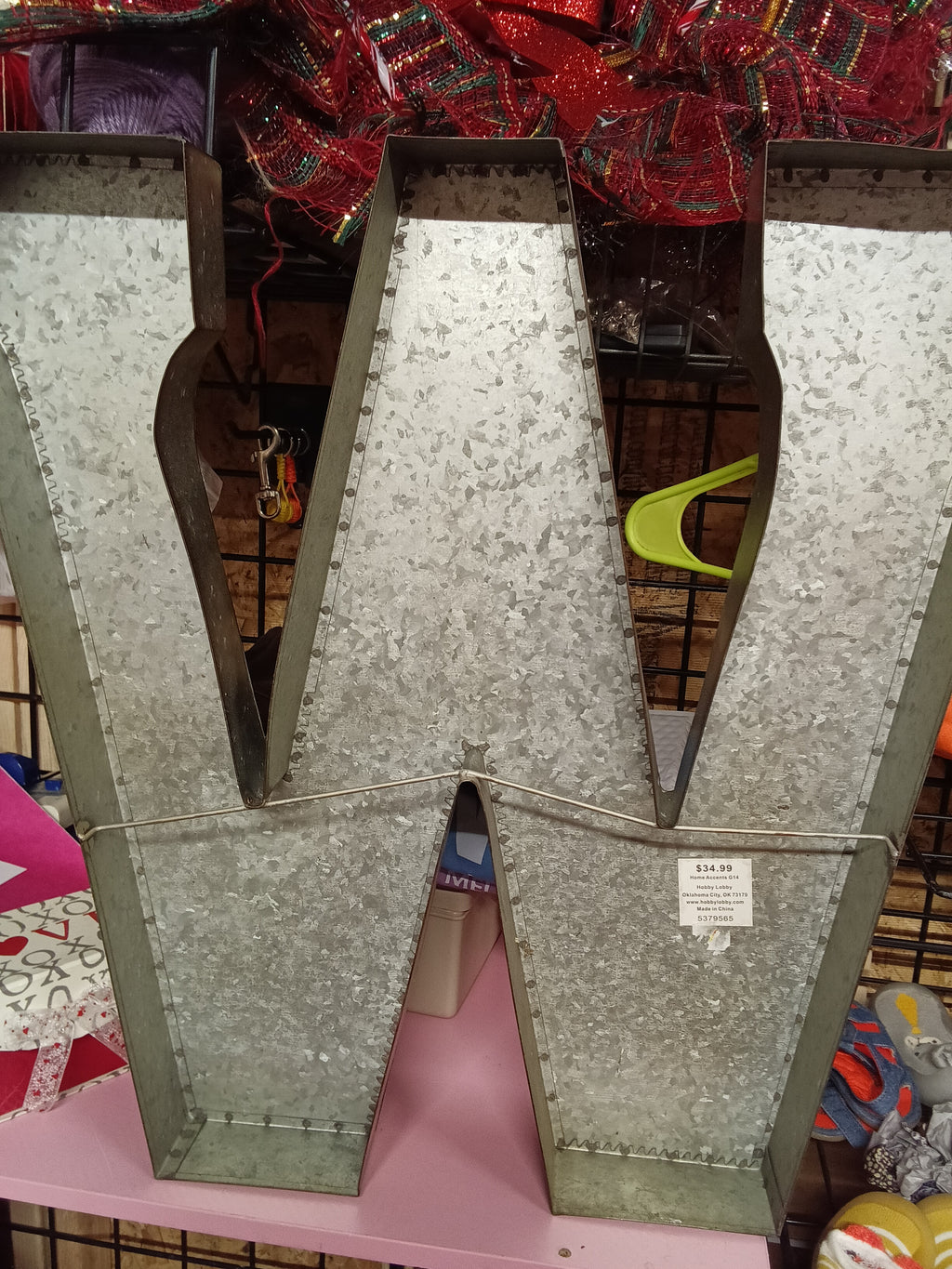 Galvanized Metal Letter W Wall Decor - Image 2