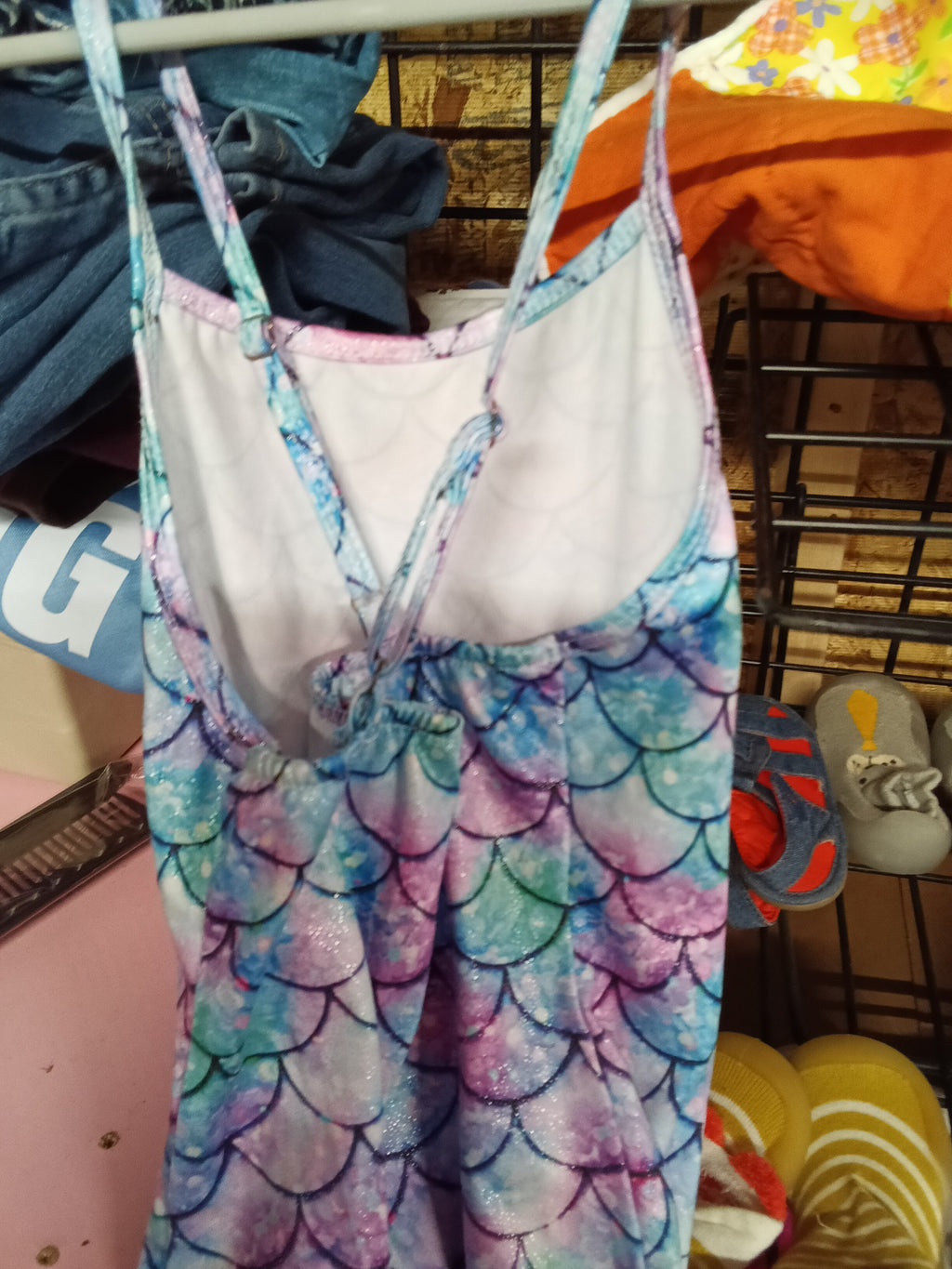 Mermaid Scale Pattern Girls Swimsuit - Image 2