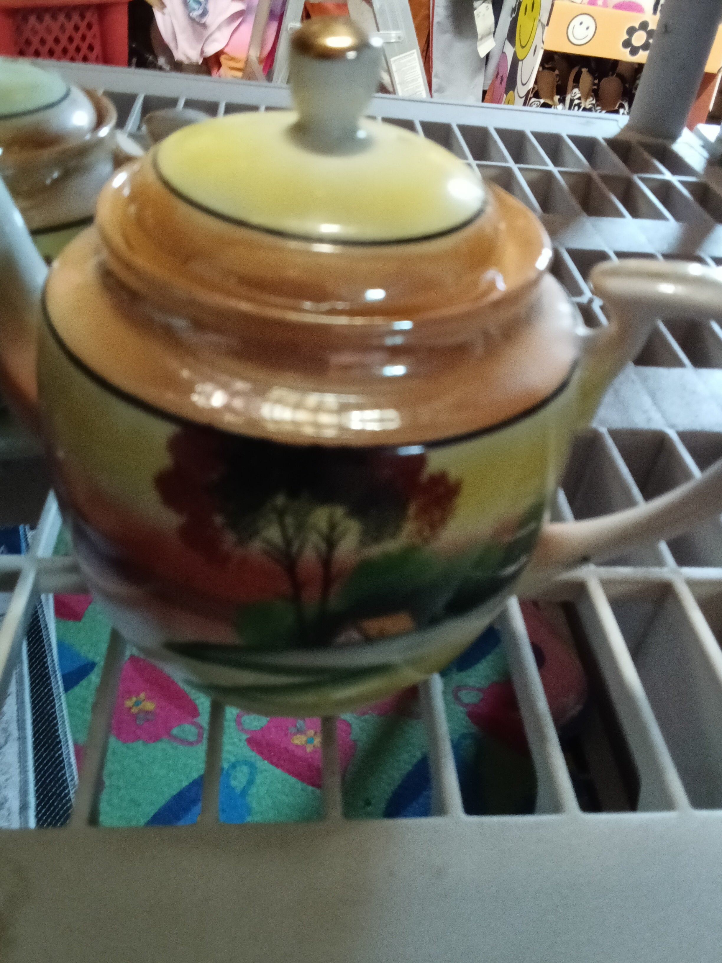 Antique Chikaramachi Hand Painted Lusterware Teacup Blue - Image 4