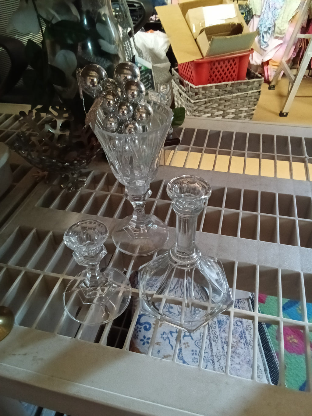 Crystal Glass Candlestick Set - Image 1