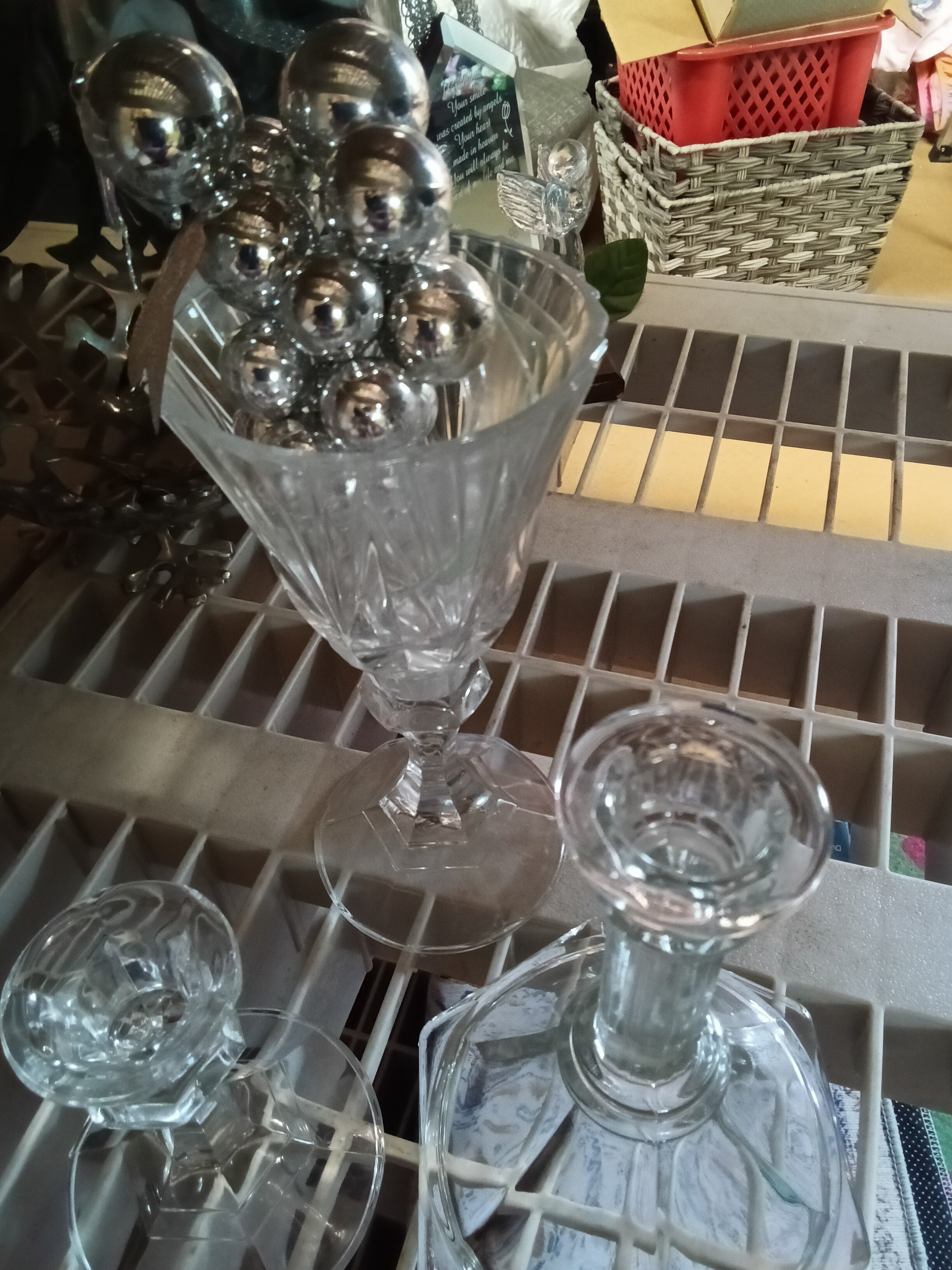 Crystal Glass Candlestick Set - Image 3