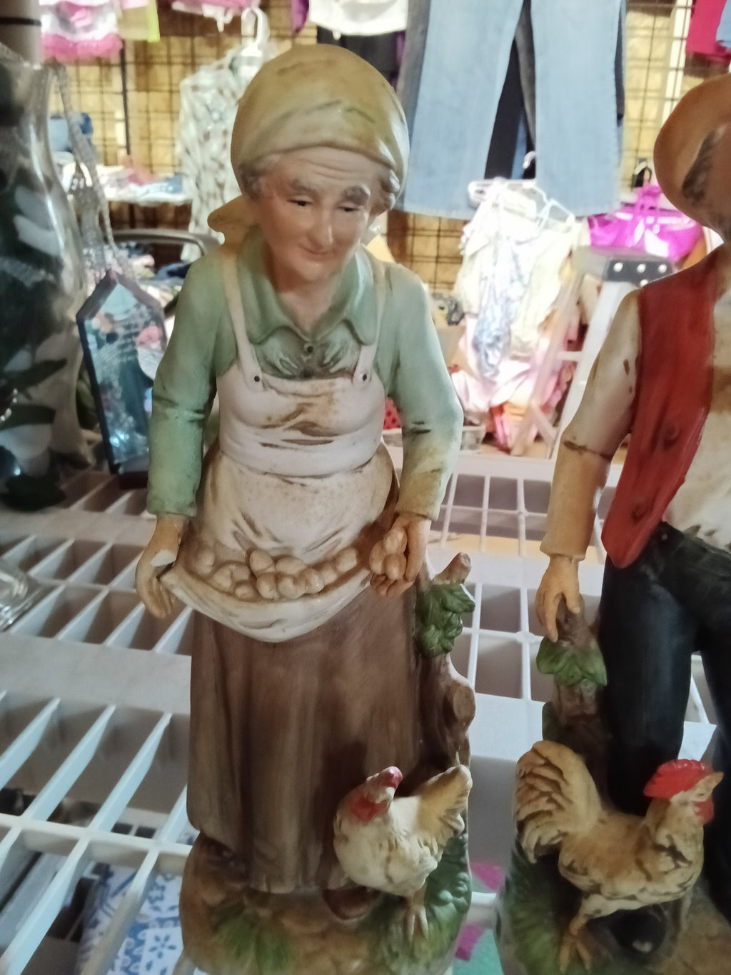 Homco B. B. 1434 Porcelain Figurines with Chickens - Image 3