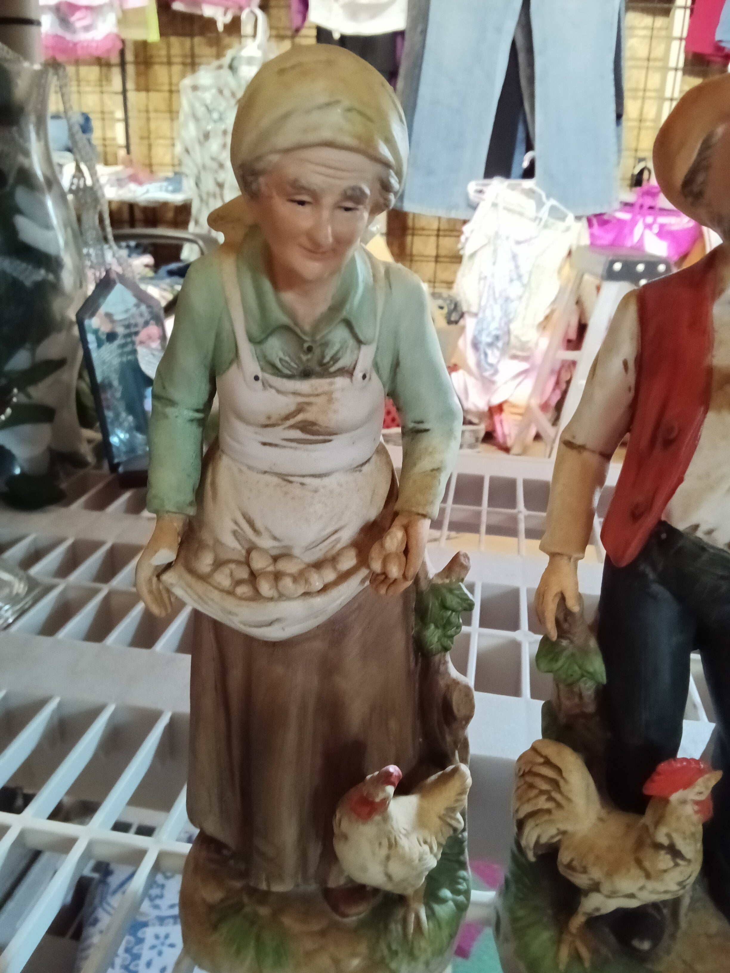 Homco B. B. 1434 Porcelain Figurines with Chickens - Image 3