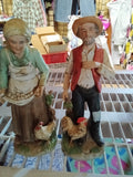 Homco B. B. 1434 Porcelain Figurines with Chickens - Image 1