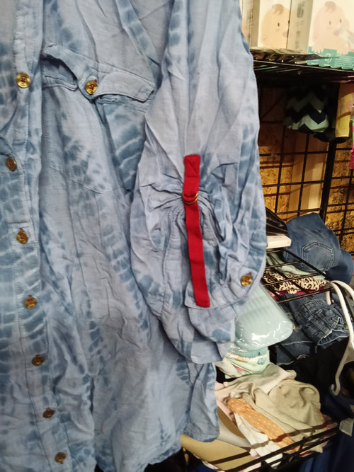 Catherines 3X Tie-Dye Button-Up Shirt - Image 1