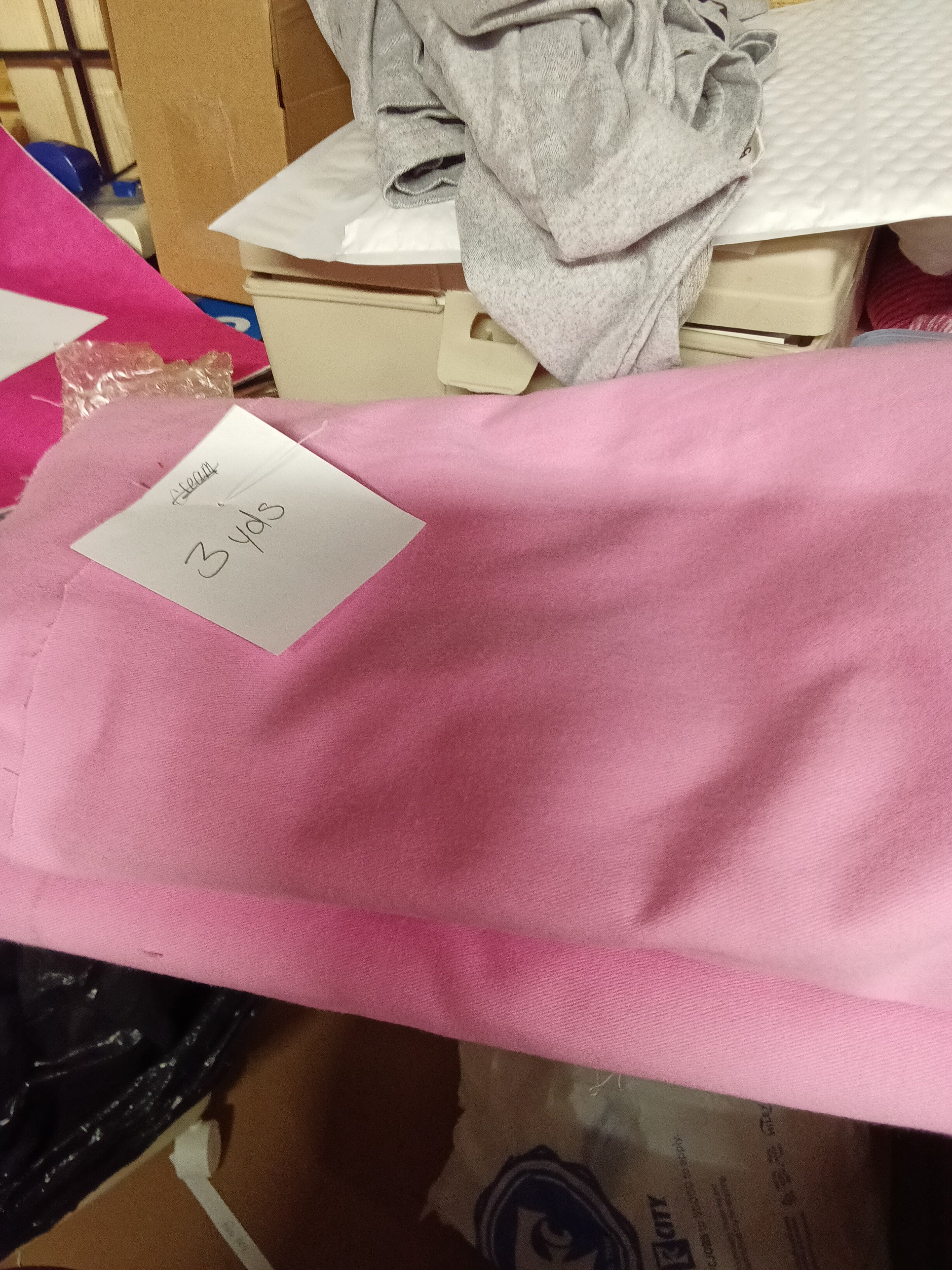 Pink Fabric soft denimMaterial for Sewing or Crafting 3 yds - Image 3