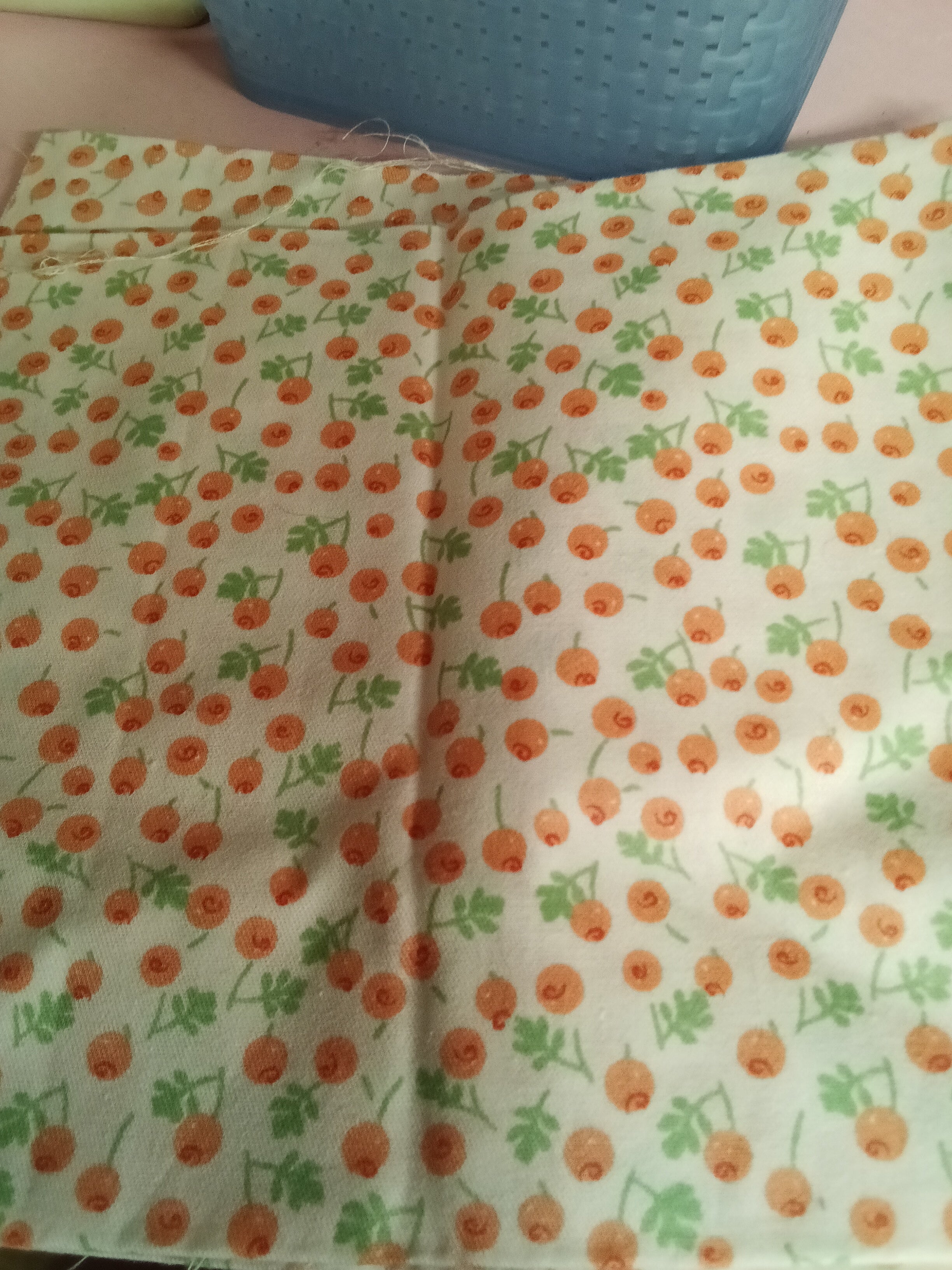 2 fat quarter Floral Print Quilting Fabric Orange Flowers - Image 2