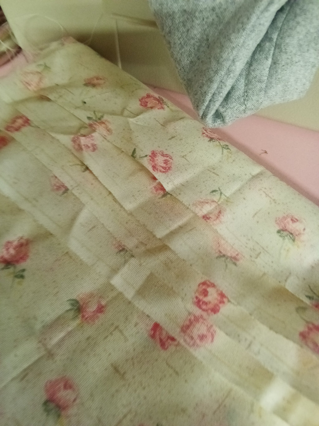Floral Fabric with Pink Rose Pattern - Image 3