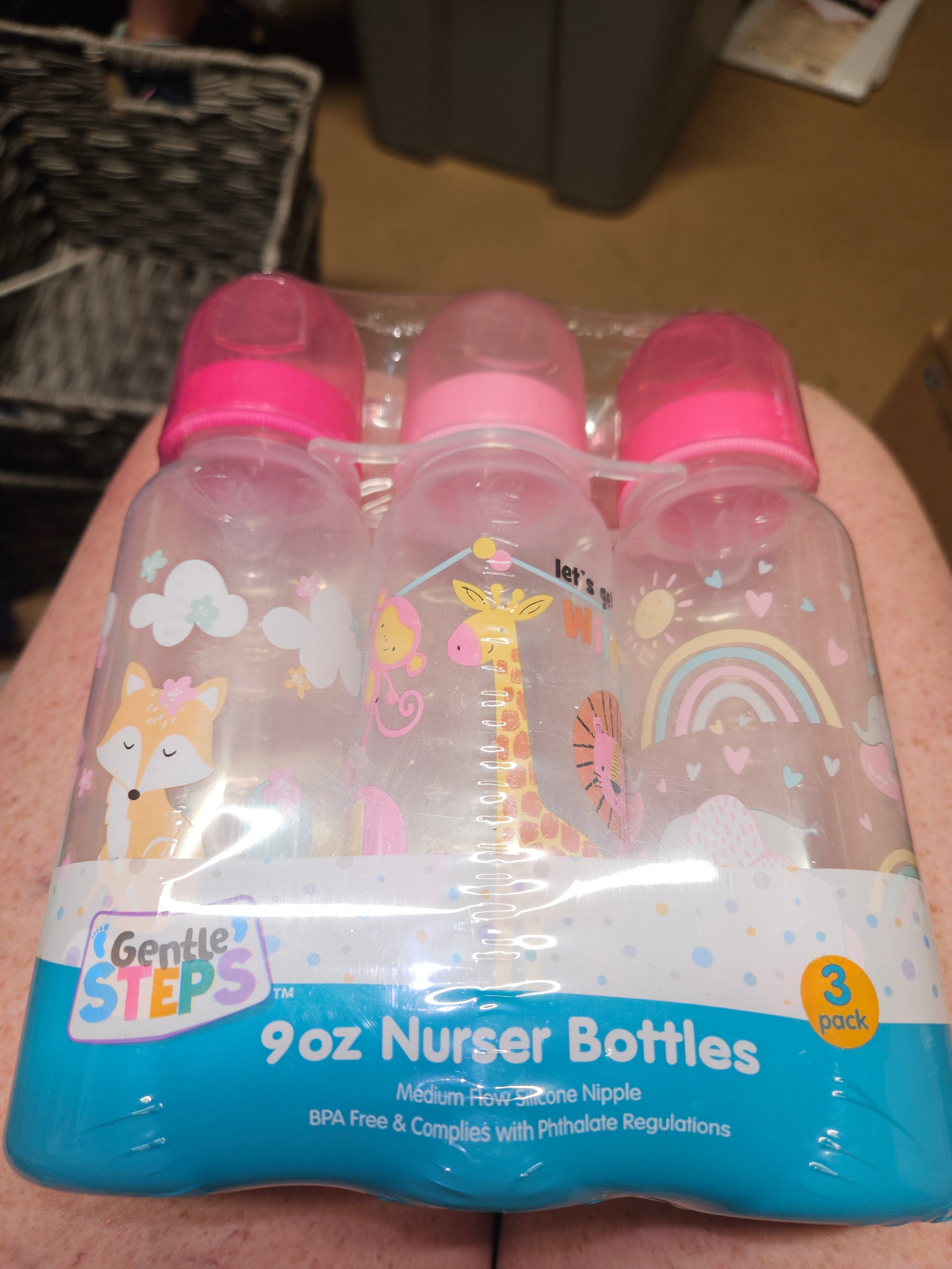 Gentle Steps 9oz Nurser Bottles 3 Pack BPA Free - Image 1