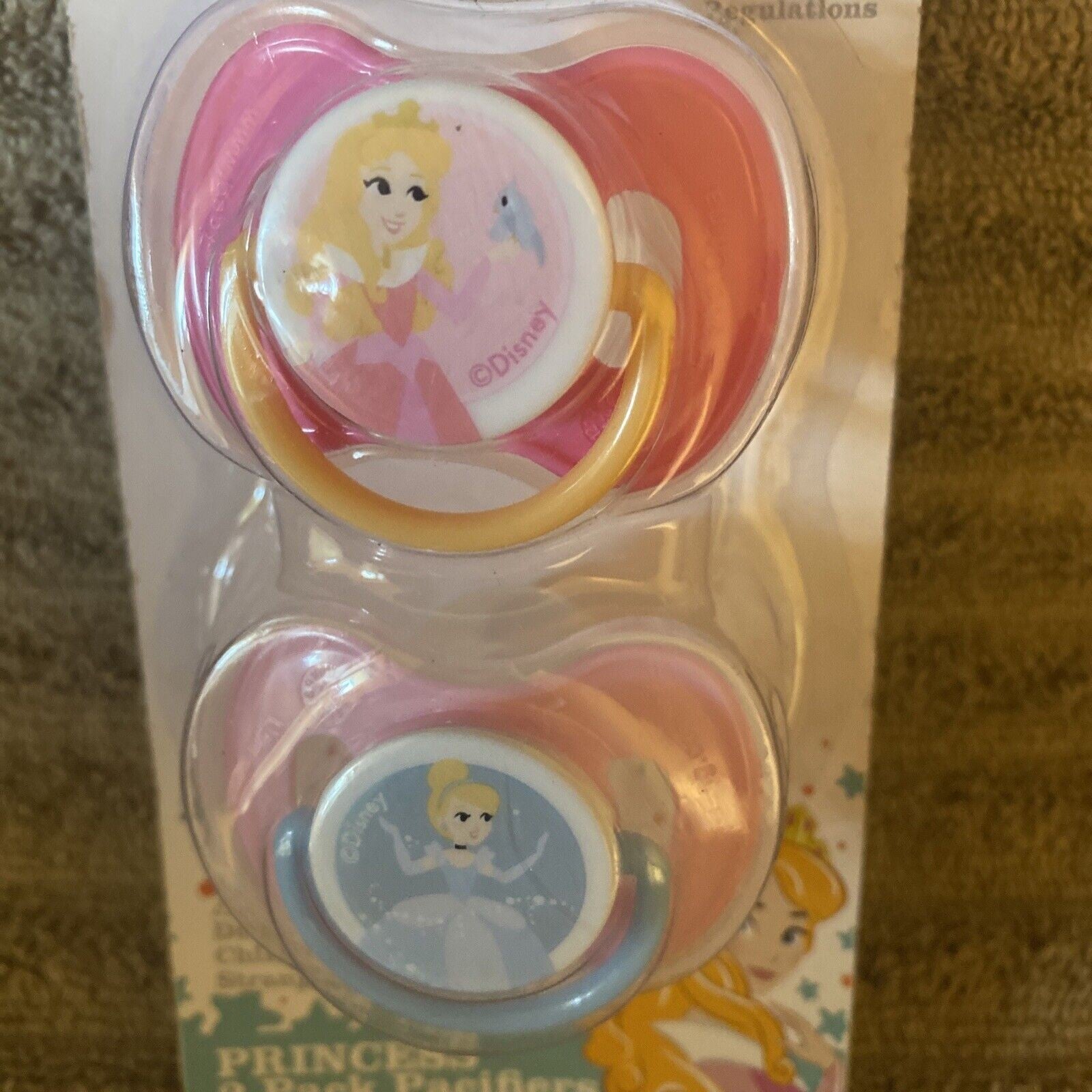 Disney Princess Baby Infant Pacifier Binky Soother Cinderella Aurora Pink - New - Image 8