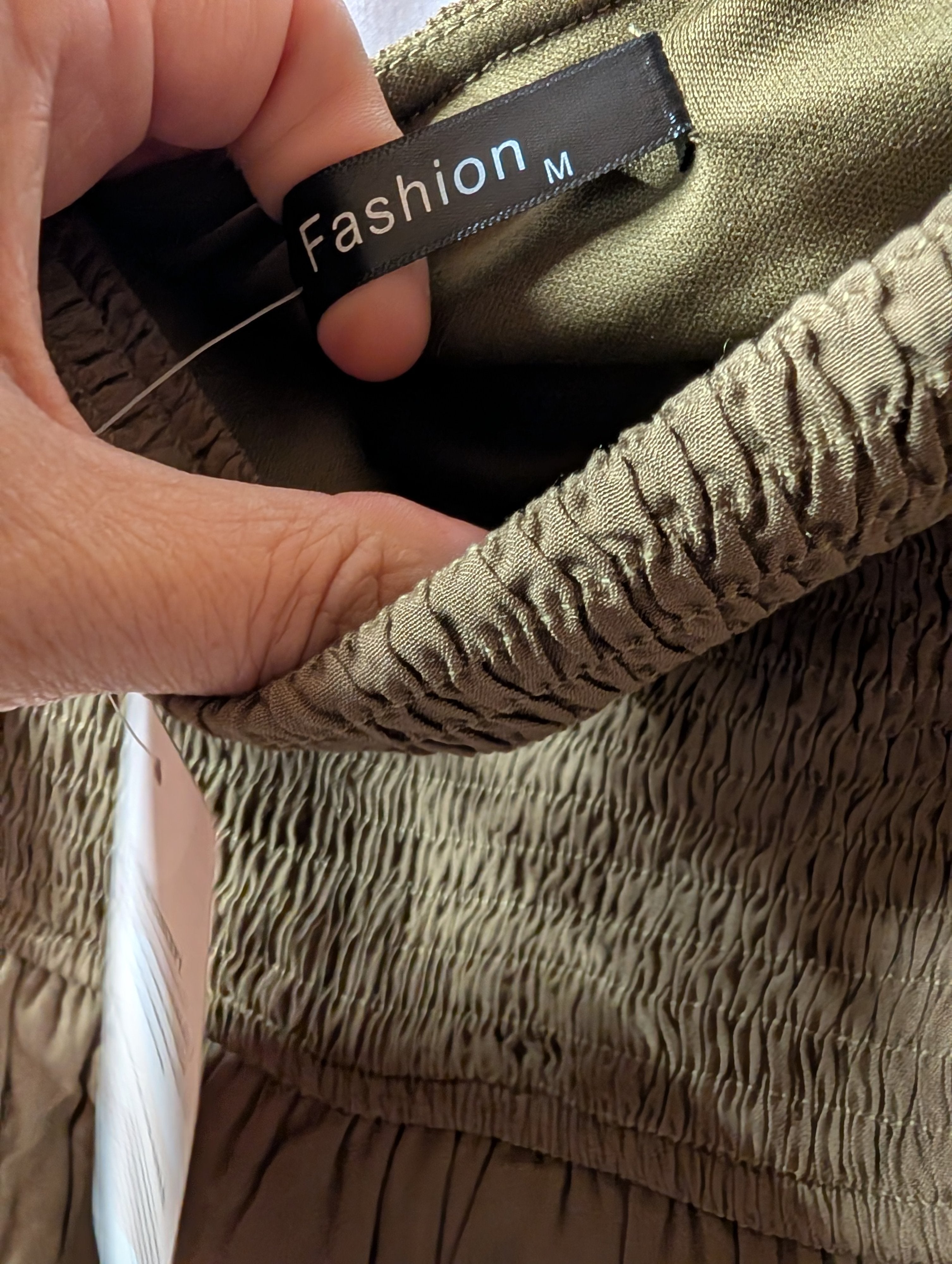 Women's Smocked Olive Green Dress - Image 5