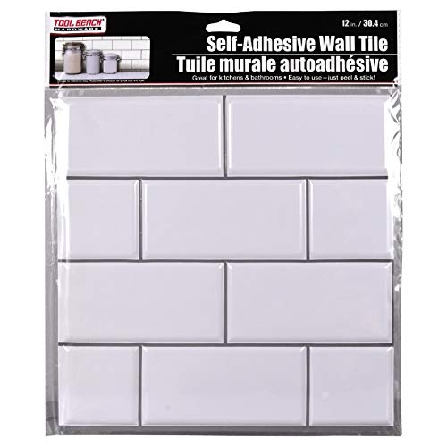 Tool Bench Hardware Self Adhesive White Wall Tile, 12x12 in. Faux Subway Tile (20) - Image 2