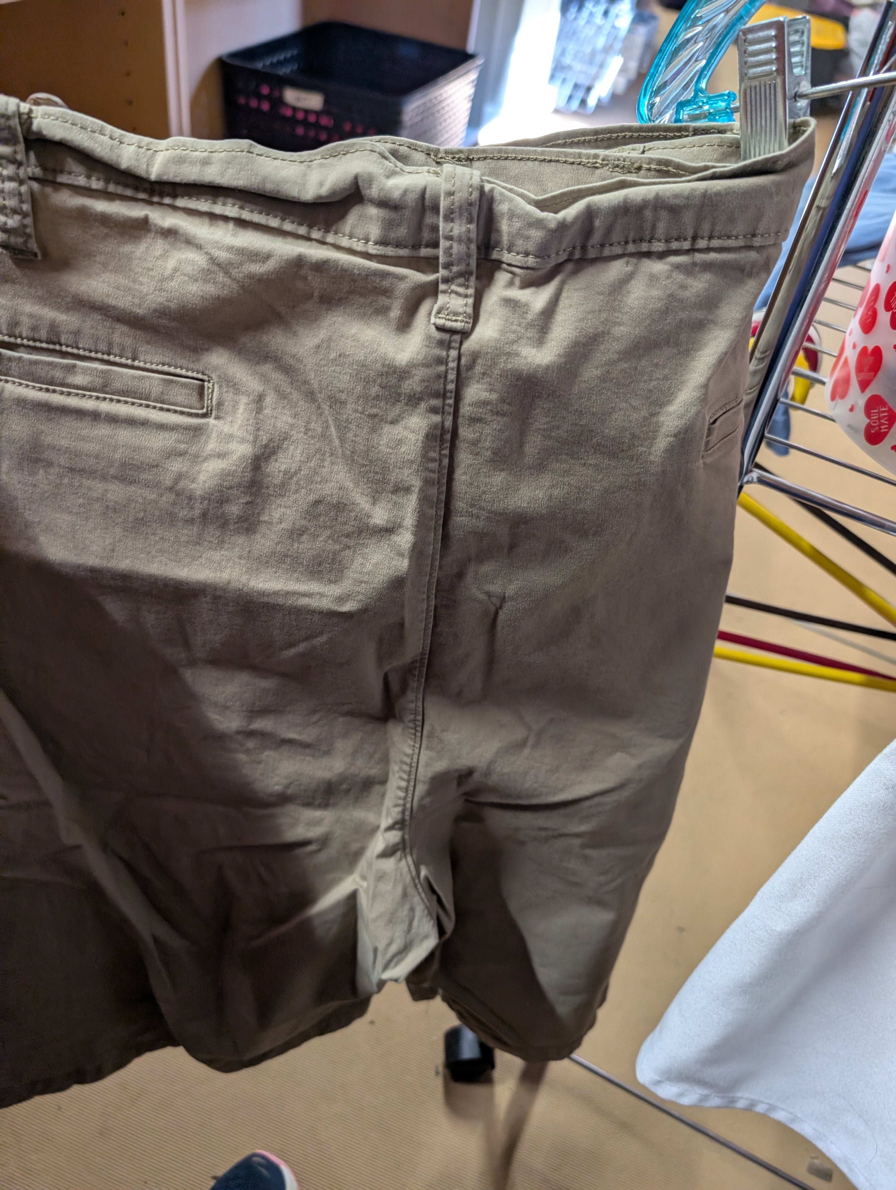 Men's Khaki Shorts 48 Regular Cotton Blend - Image 3