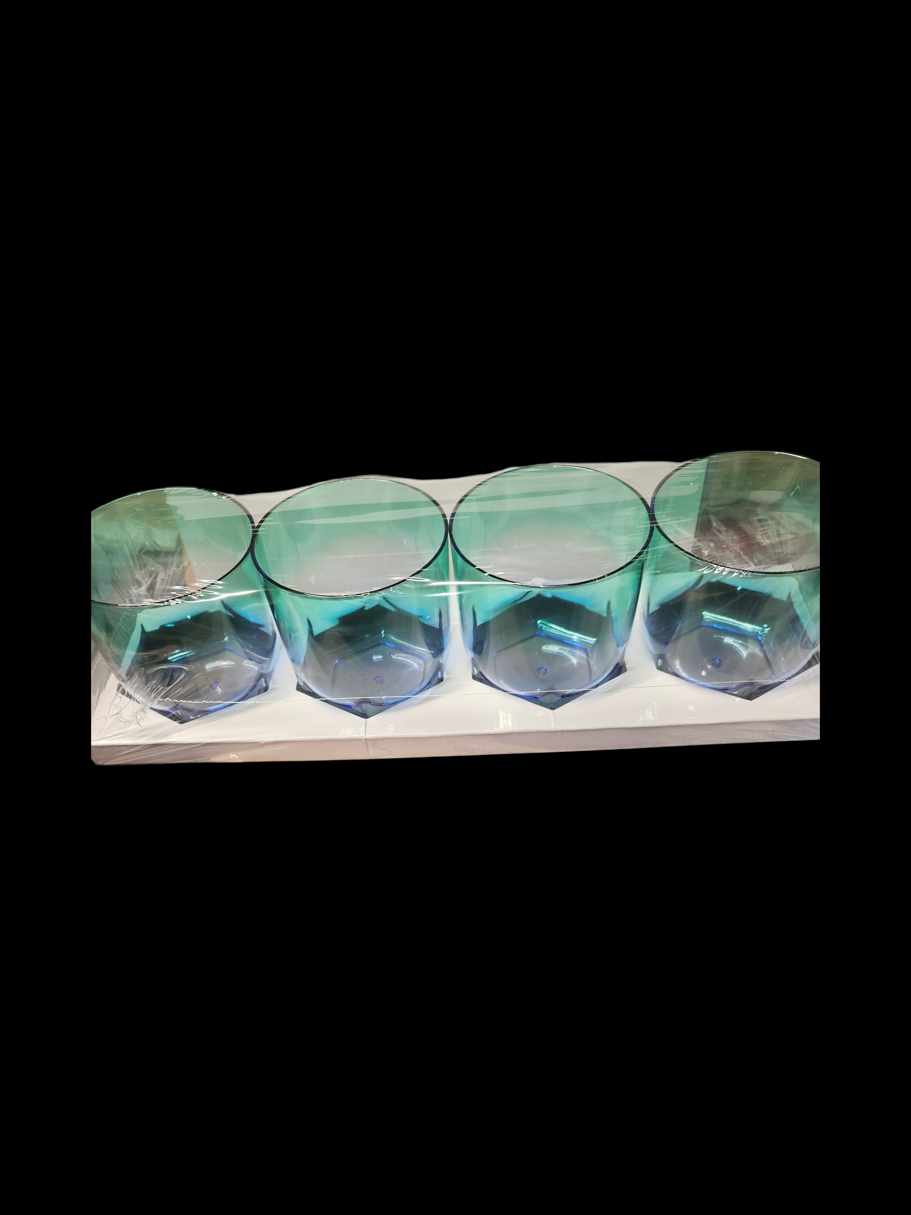 Set of 4 Blue Glass Tumblers - Image 1